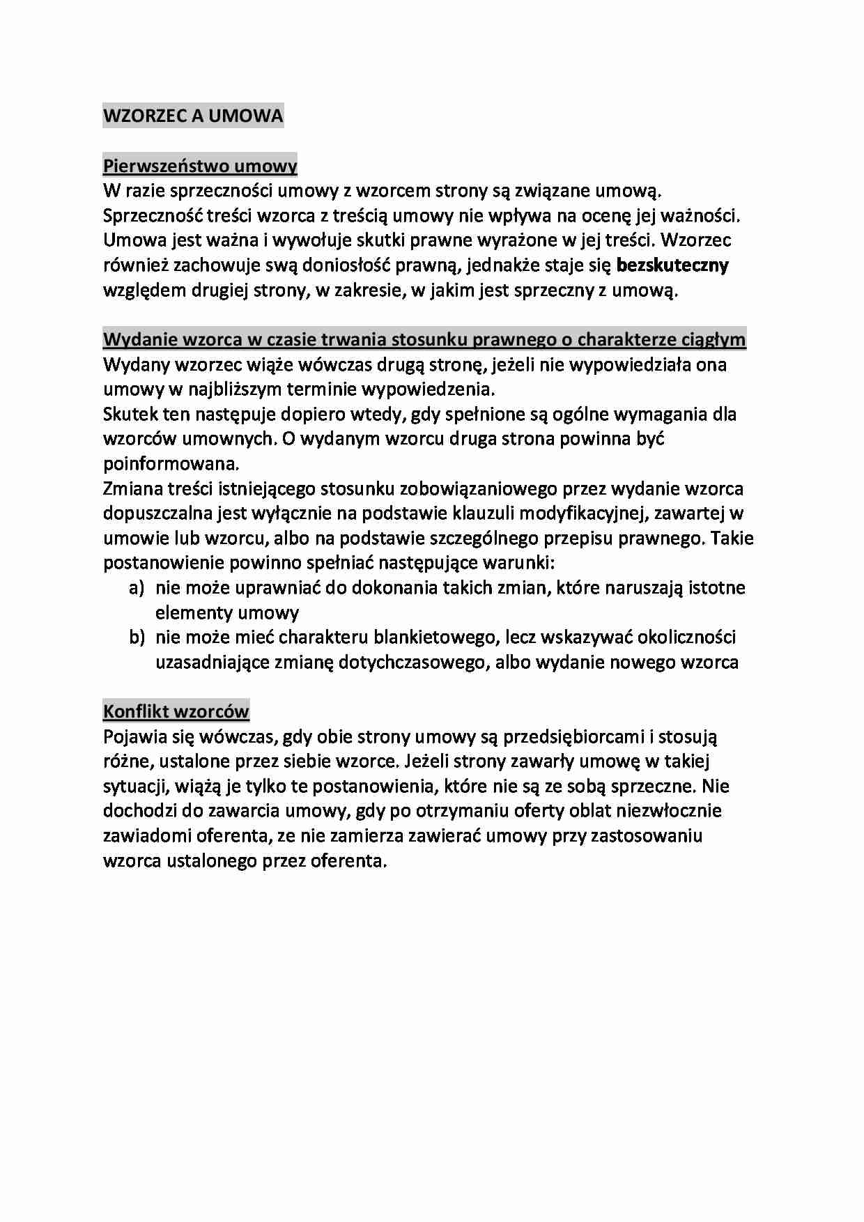 Wzorzec a umowa - omówienie - strona 1