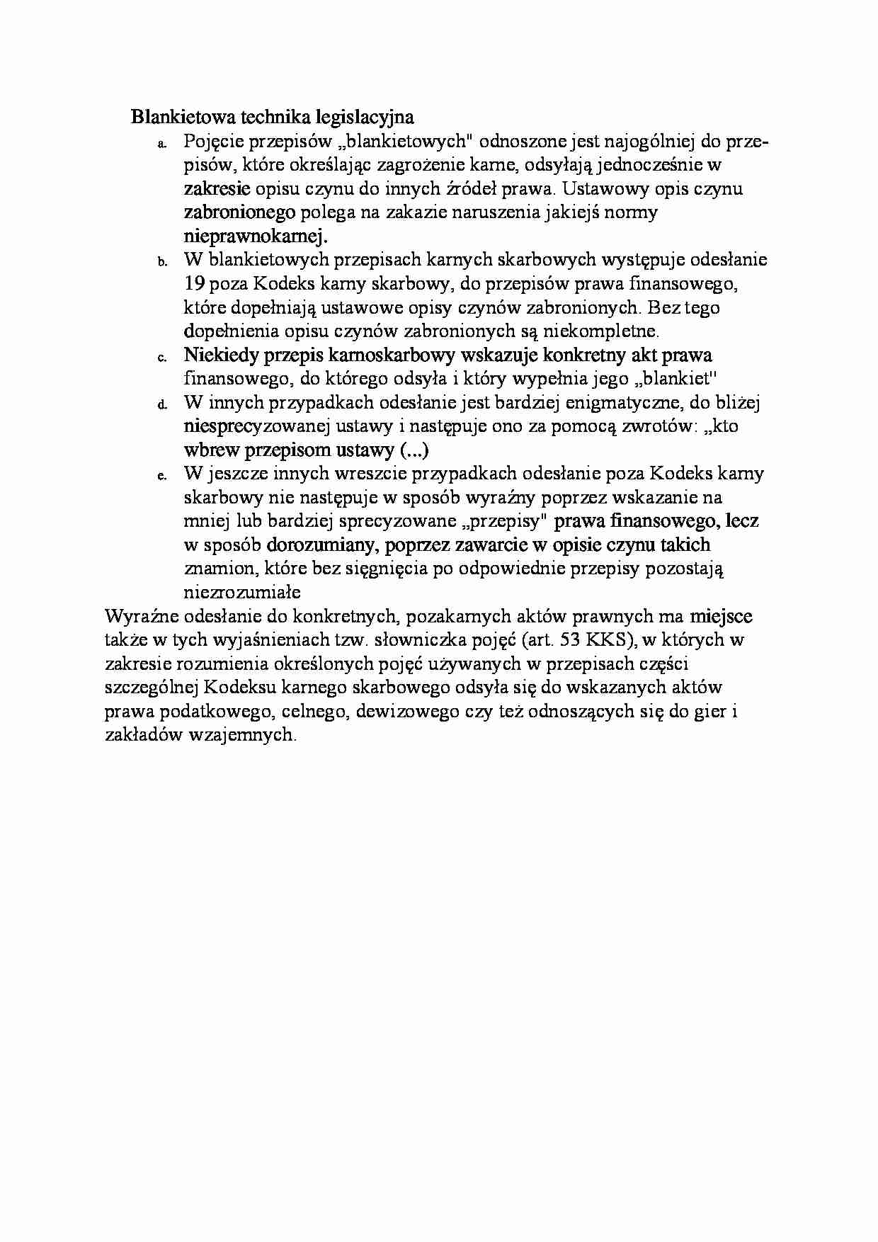 Blankietowa technika legislacyjna - omówienie - strona 1