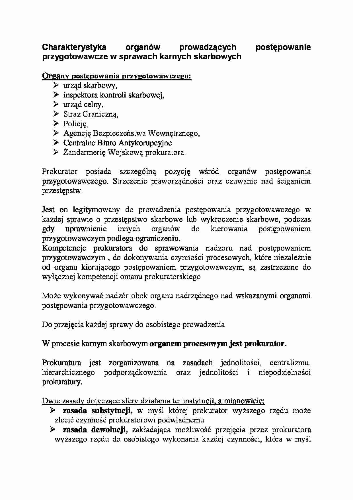 Charakterystyka organów prowadzących postępowanie przygotowawcze  - strona 1