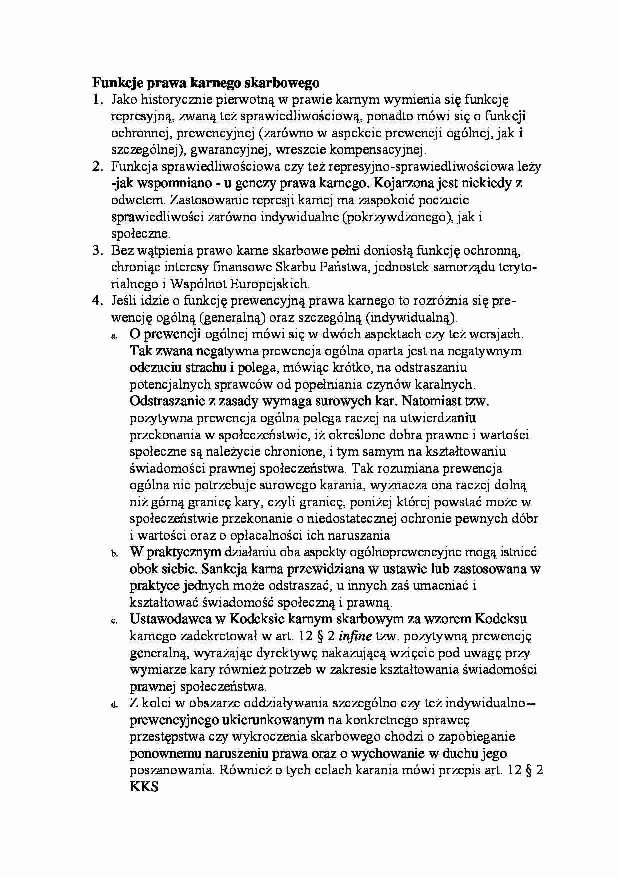 Funkcje prawa karnego skarbowego - omówienie  - strona 1