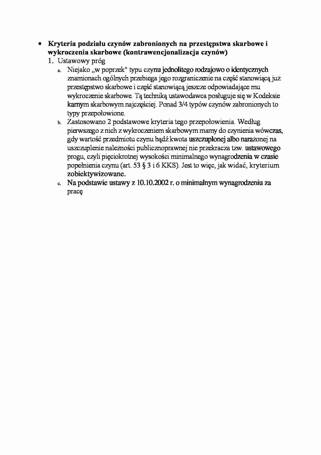 Kryteria podziału czynów zabronionych  - strona 1