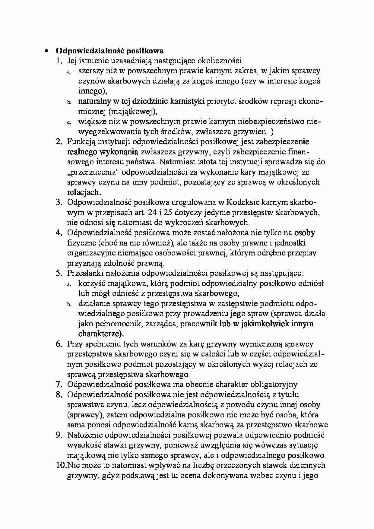 Odpowiedzialność posiłkowa - omówienie  - strona 1