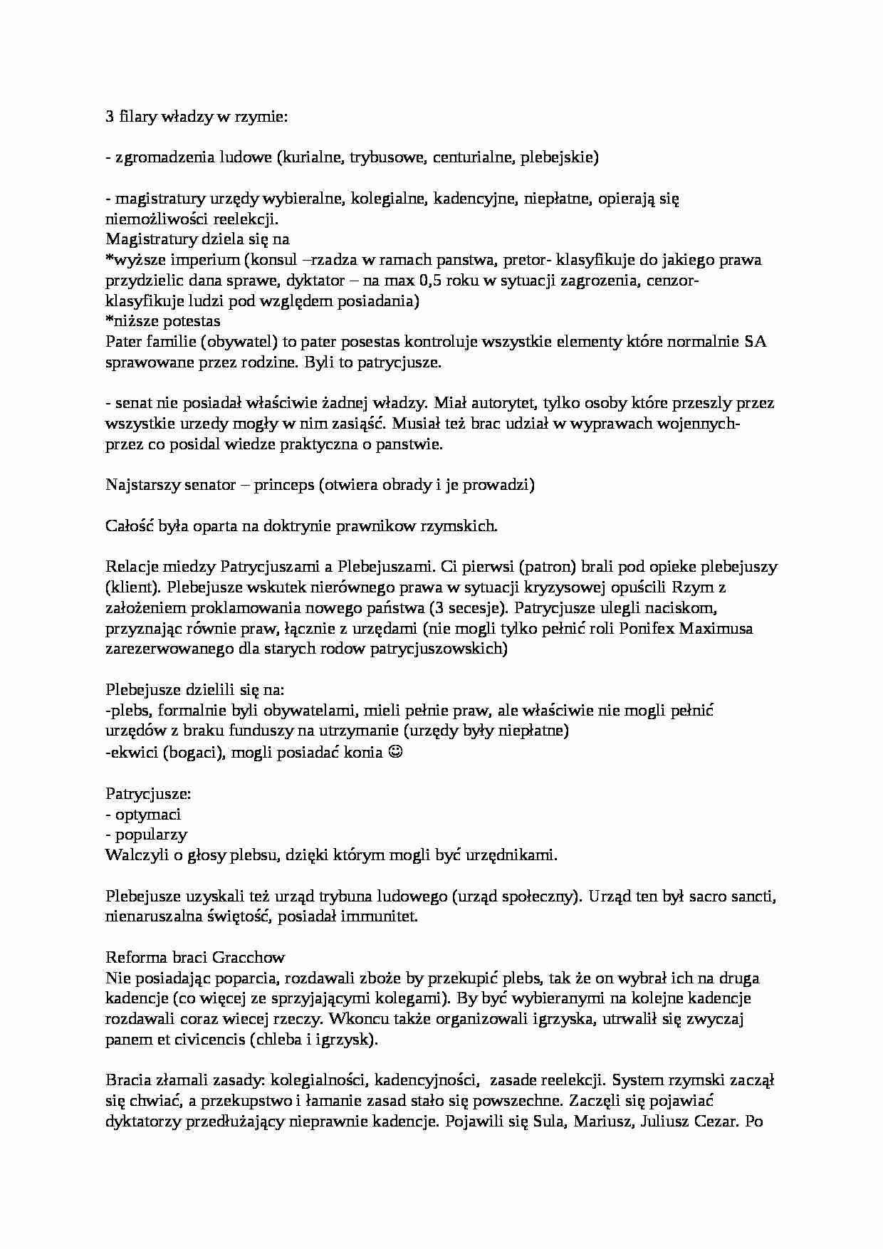 Historia Myśli politycznej - Rzym - strona 1