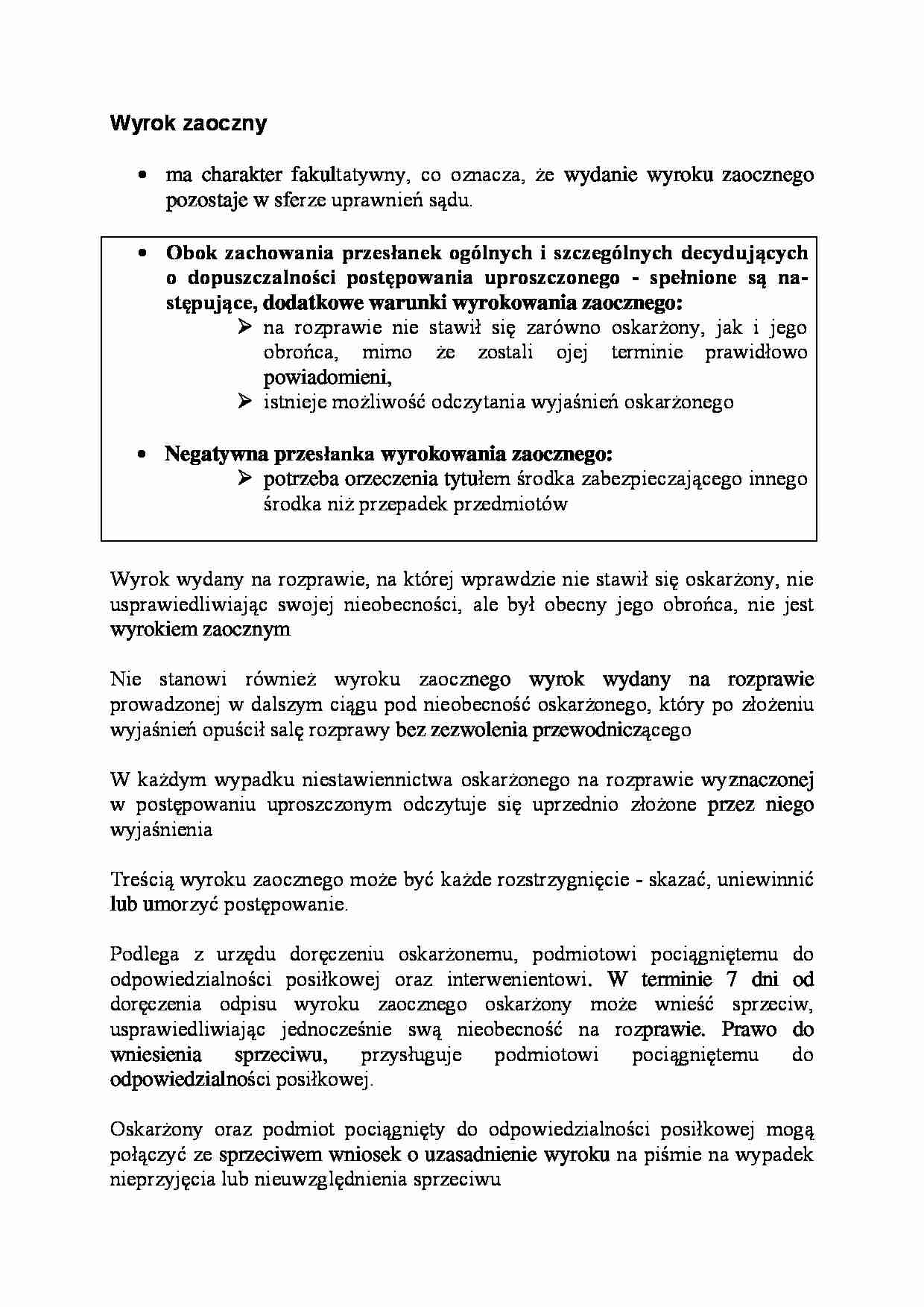 Wyrok zaoczny - omówienie  - strona 1