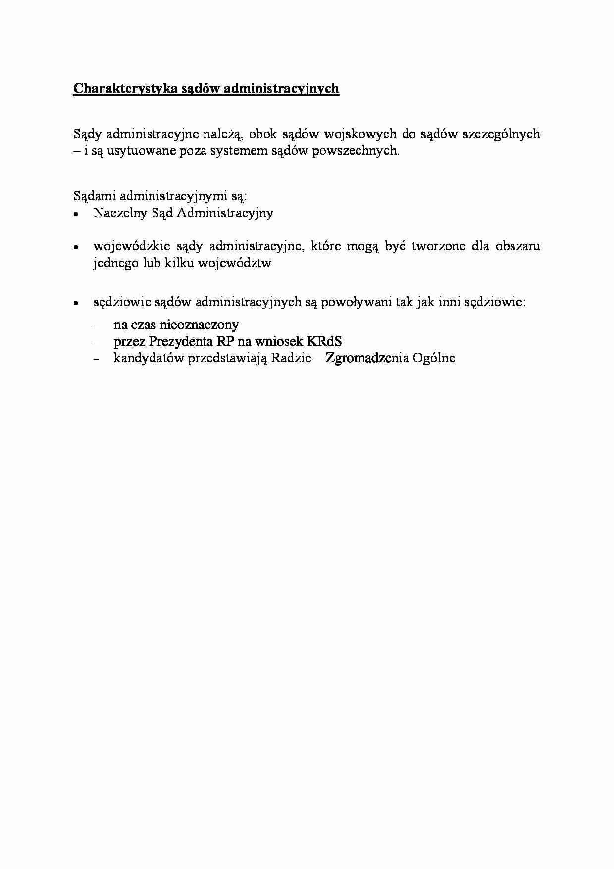 Charakterystyka sądów administracyjnych - strona 1