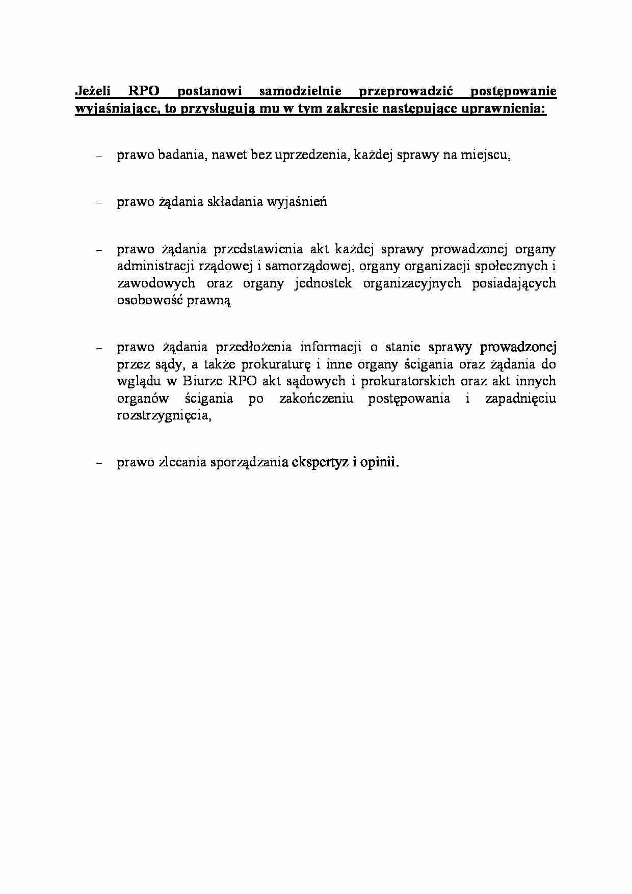 Rzecznik Praw Obywatelskich - omówienie - strona 1