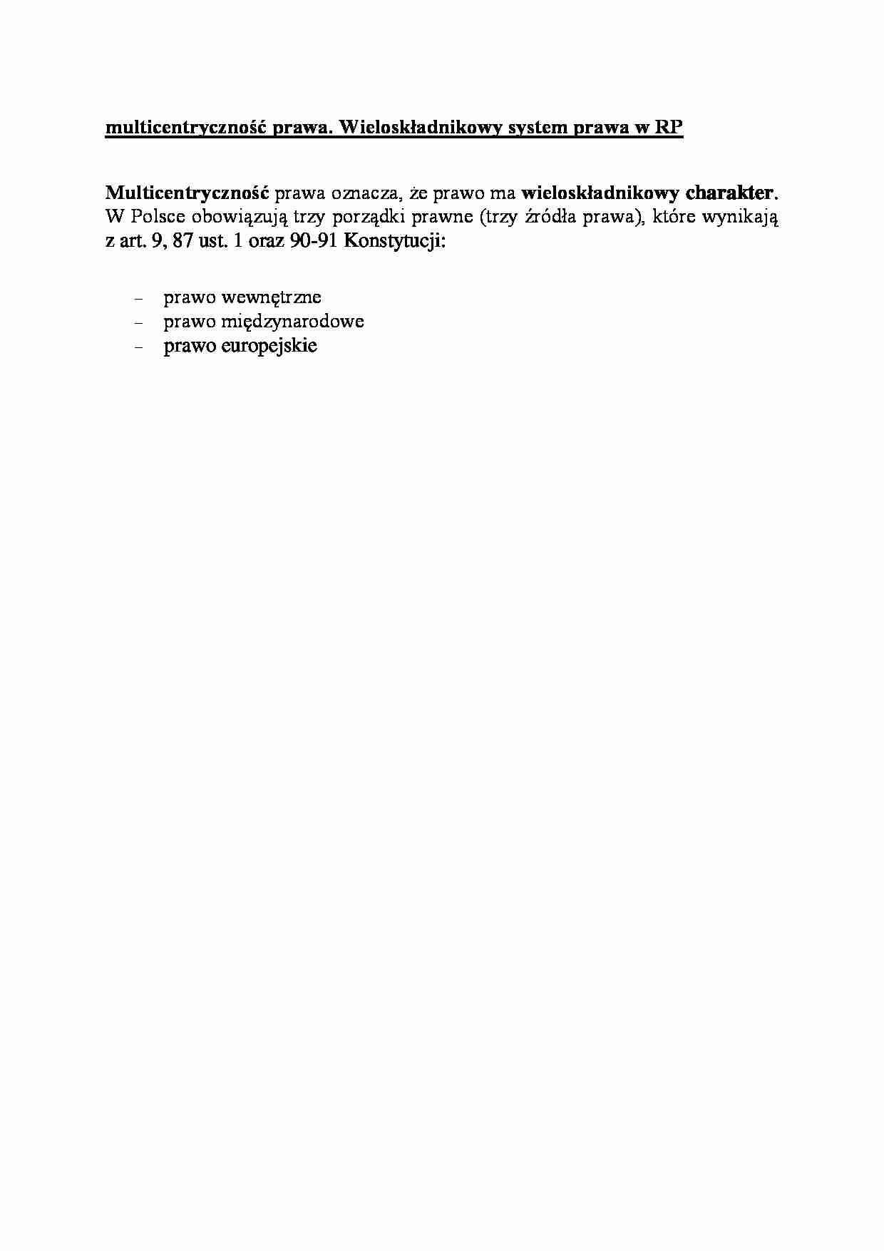 policentryczność prawa - omówienie  - strona 1