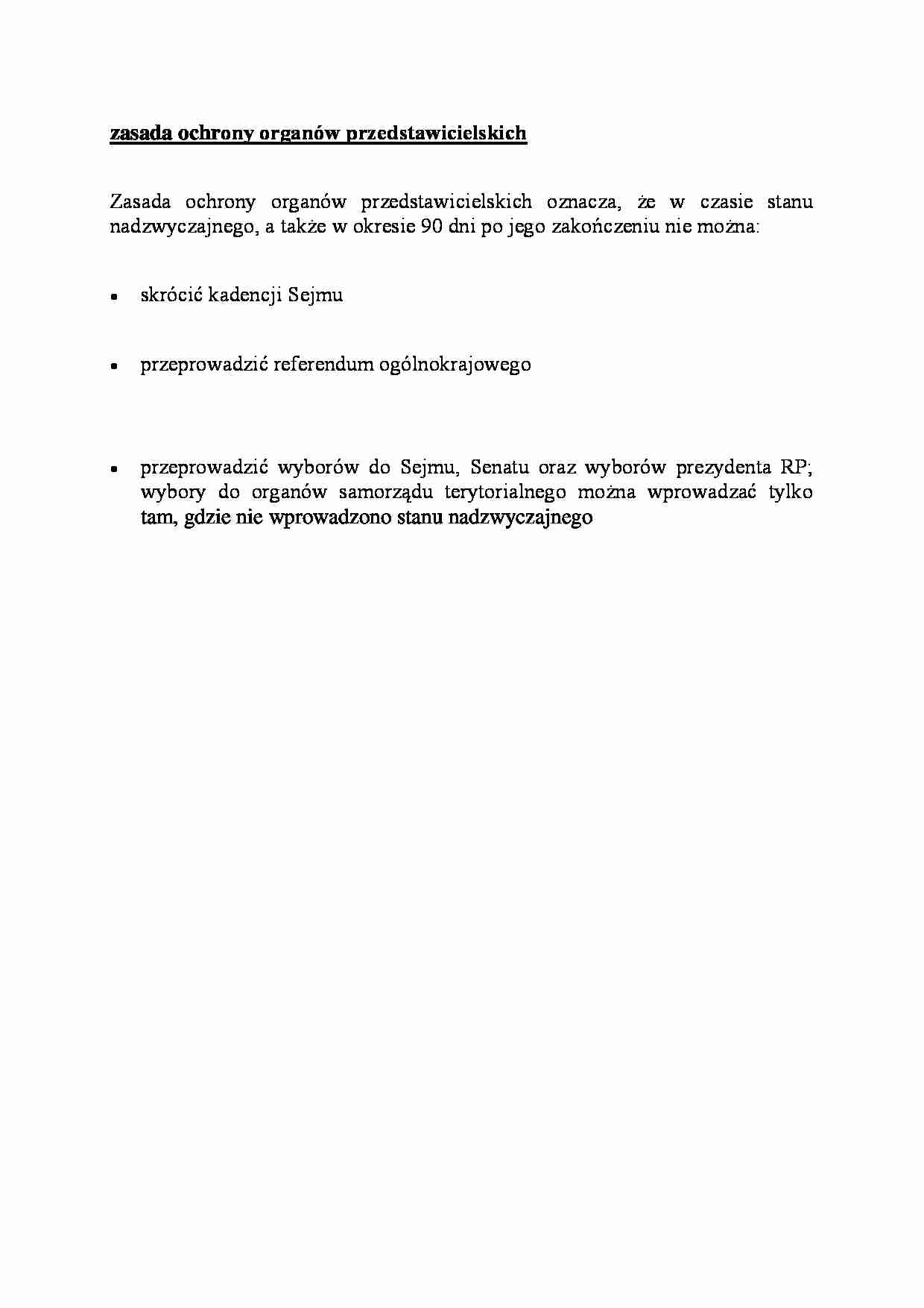 zasada ochrony organów przedstawicielskich - omówienie  - strona 1