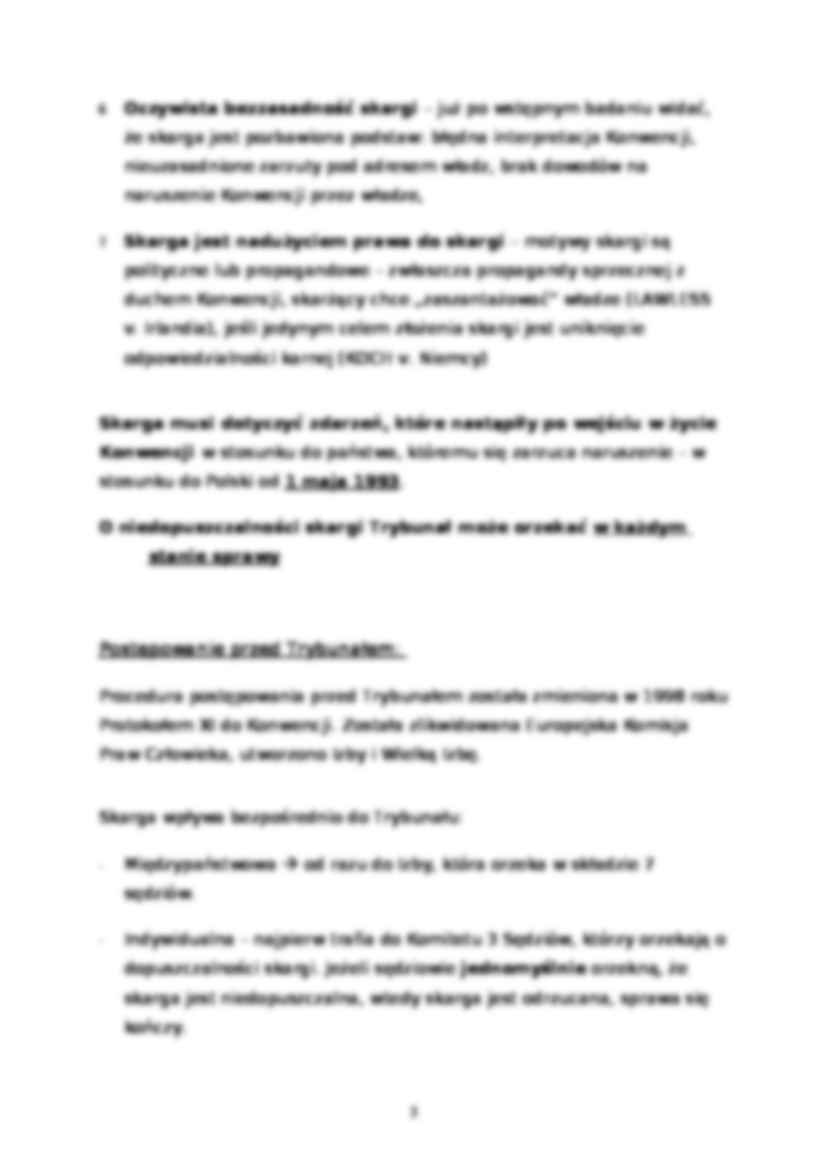 Europejska Konwencja Praw Człowieka - Procedura skargi  - strona 3