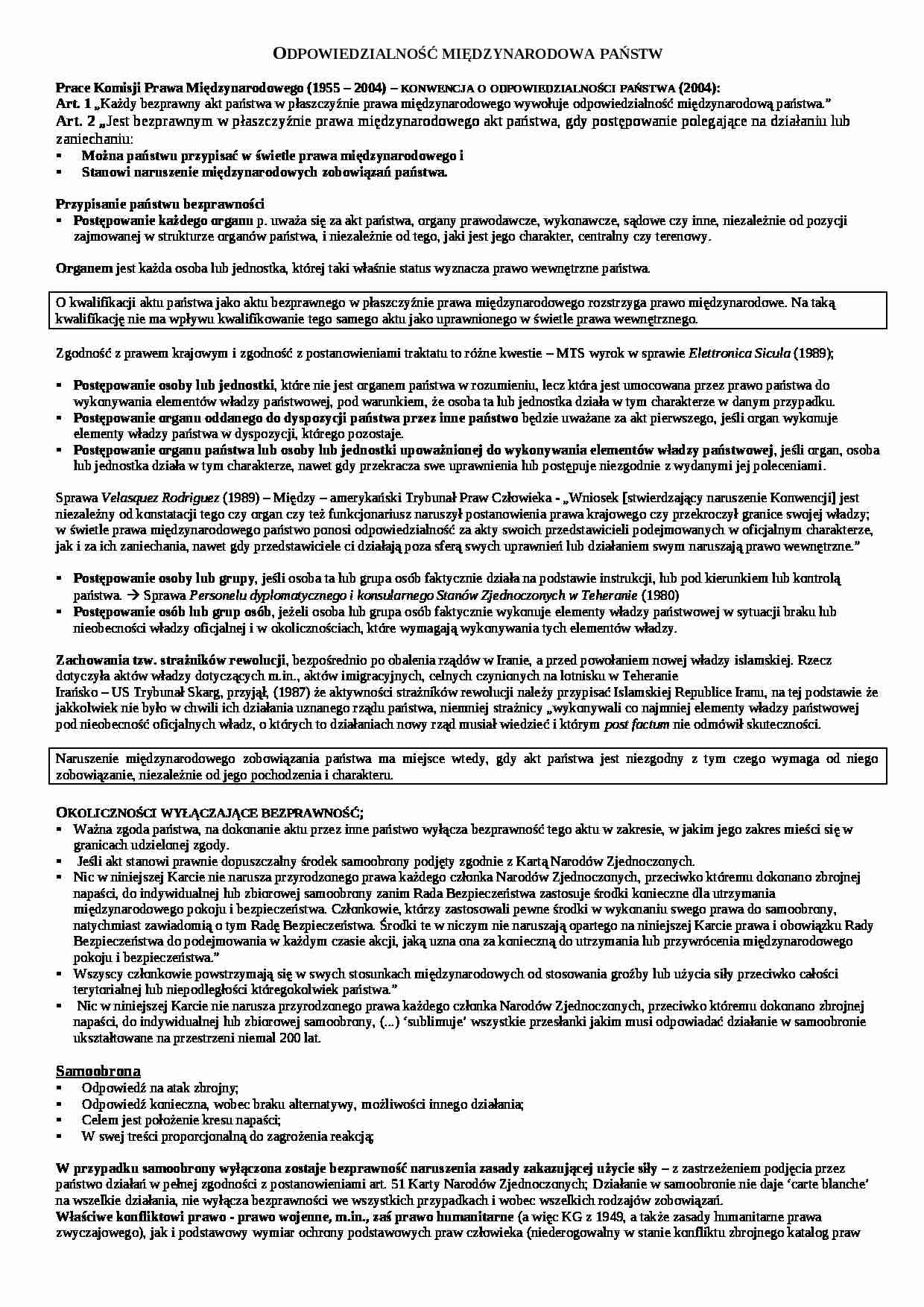 Odpowiedzialność międzynarodowa państw - strona 1