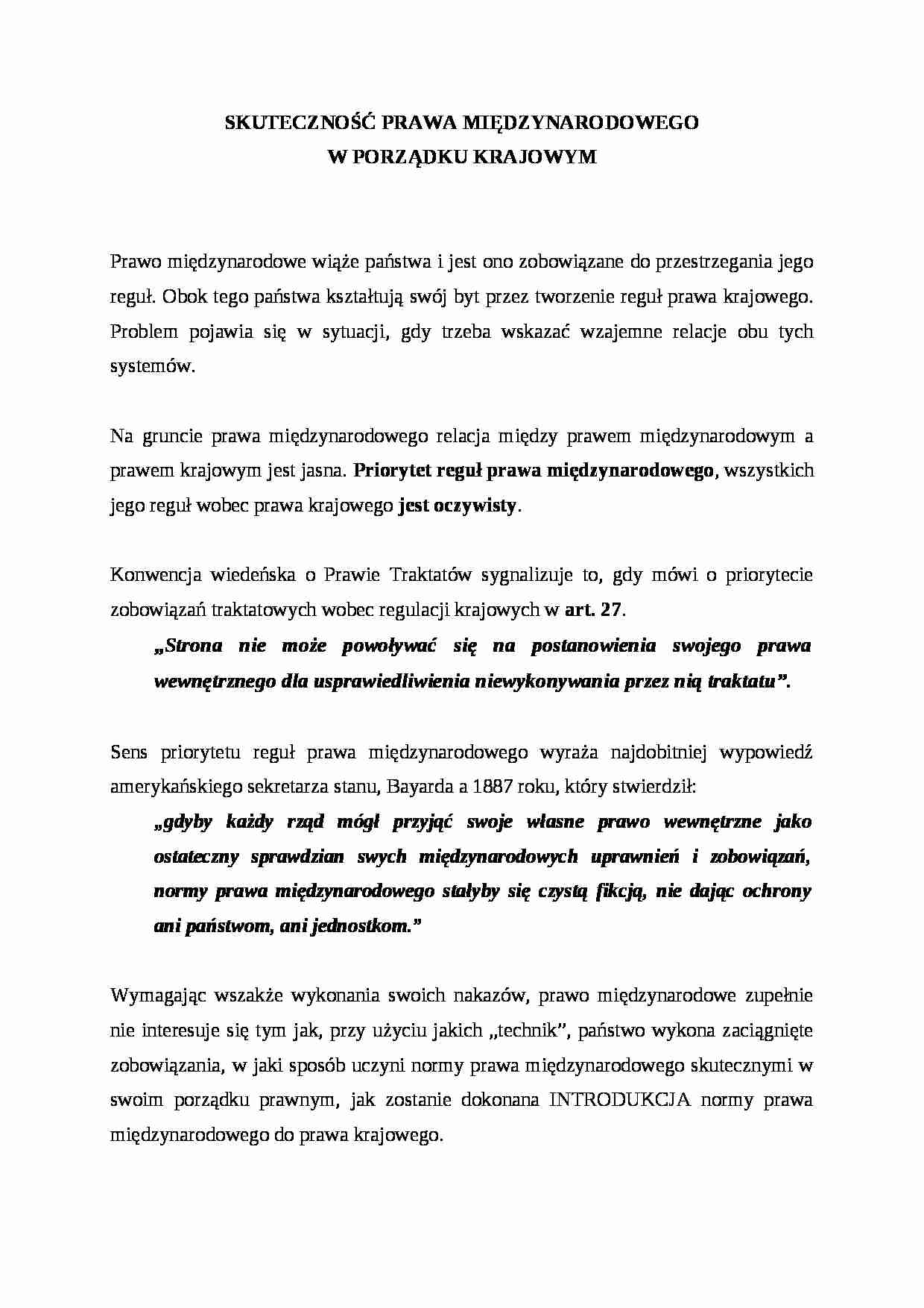 Skuteczność prawa mdzn. w prawie krajowym - strona 1