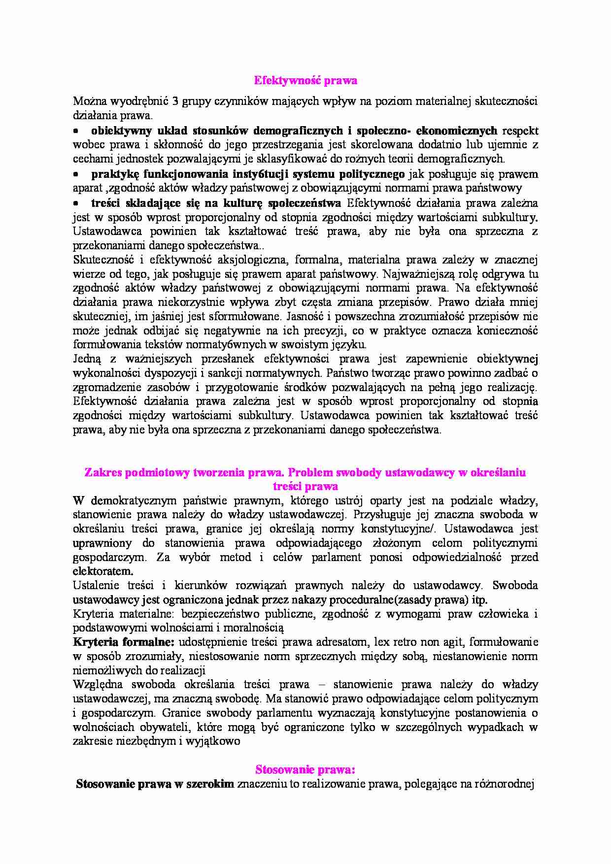 Efektywność prawa - wykład - strona 1