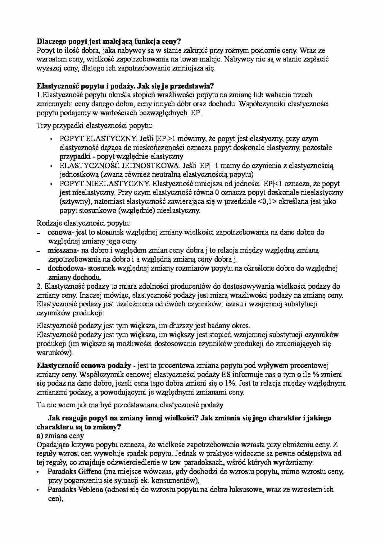 Popyt i podaż - wykład - strona 1