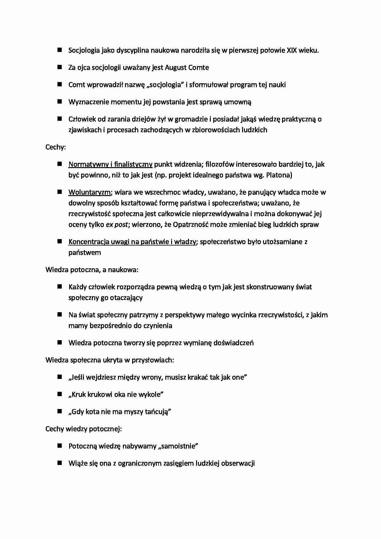 Poczatek socjologii - wykład - strona 1
