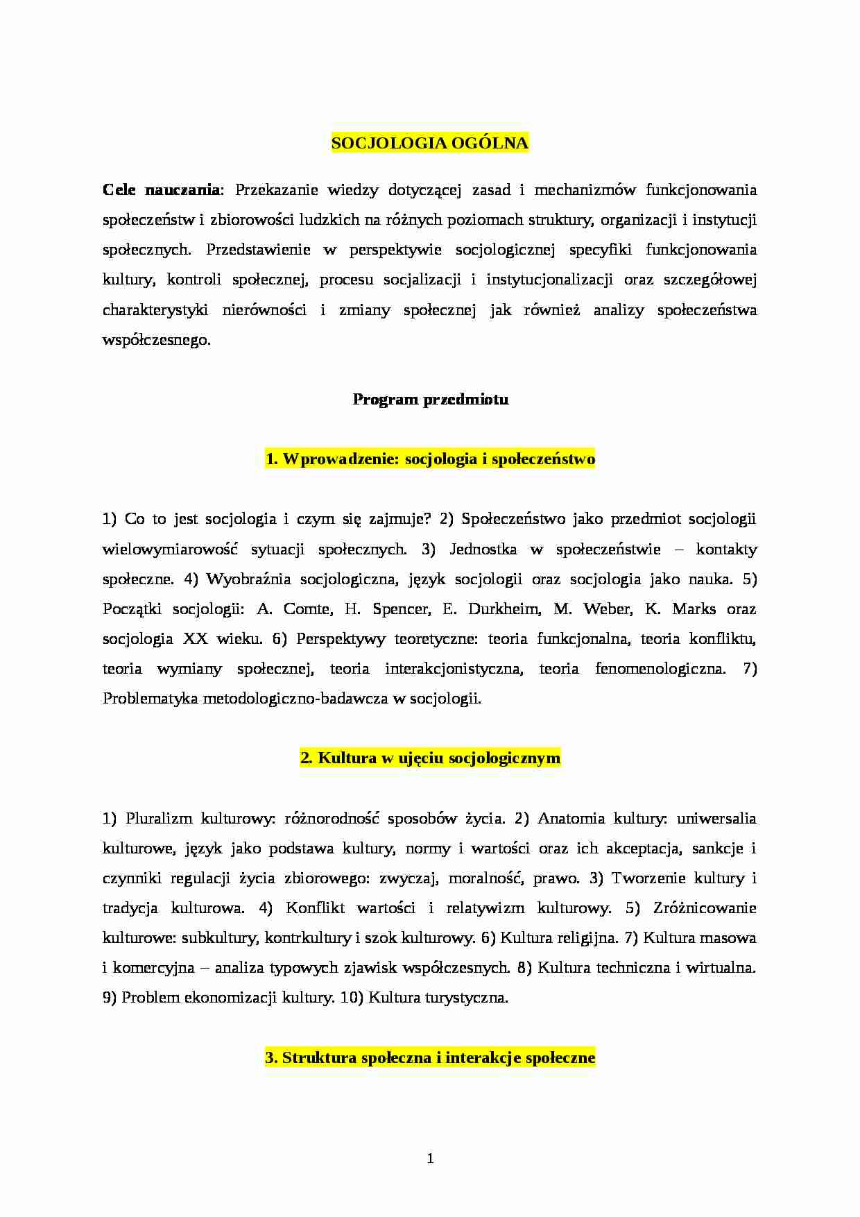 Socjologia ogólna - wykład - Podziały społeczne - strona 1