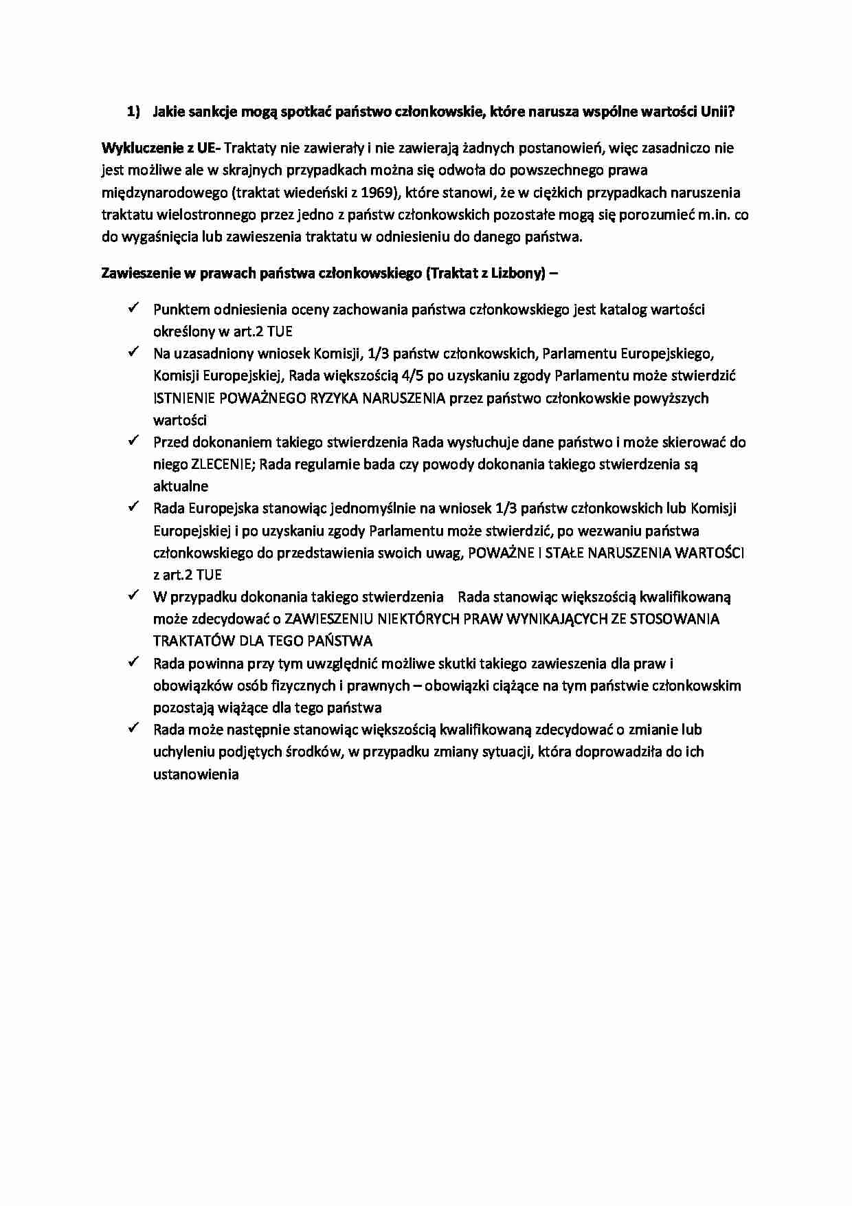 Sankcje za naruszanie wspólnych wartości UE - omówienie  - strona 1