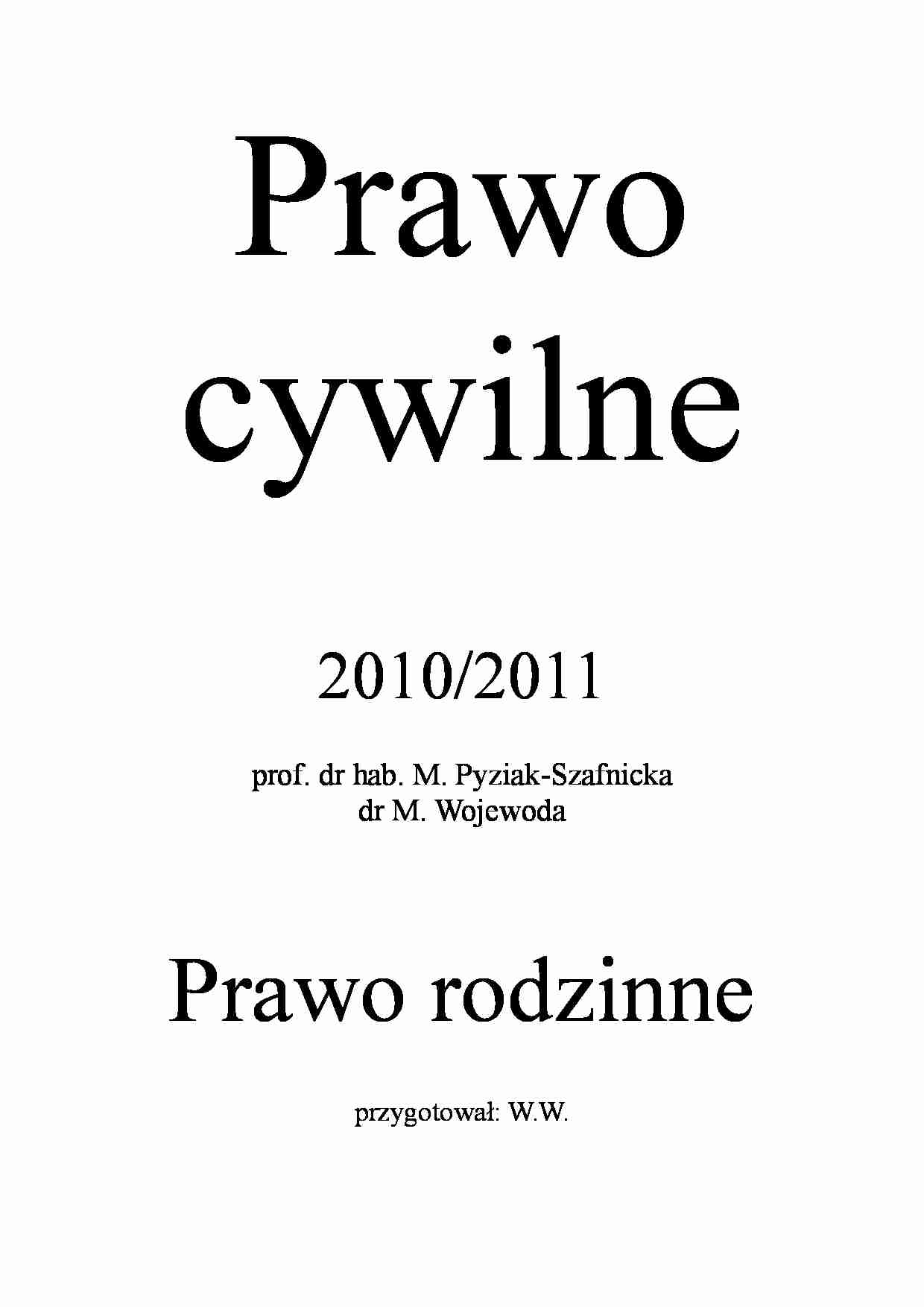 Prawo cywilne - skrypt (prawo rodzinne) - strona 1