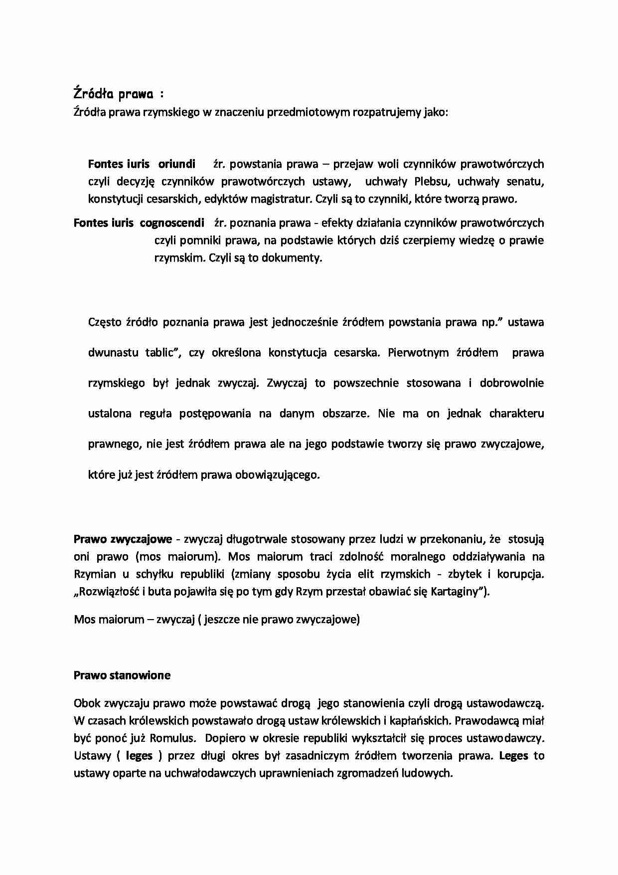 Pierwotne źródła prawa - omówienie - strona 1