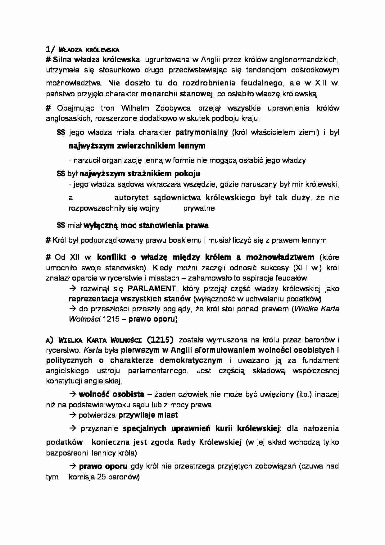 Władza królewska w Wielkiej Brytanii - strona 1