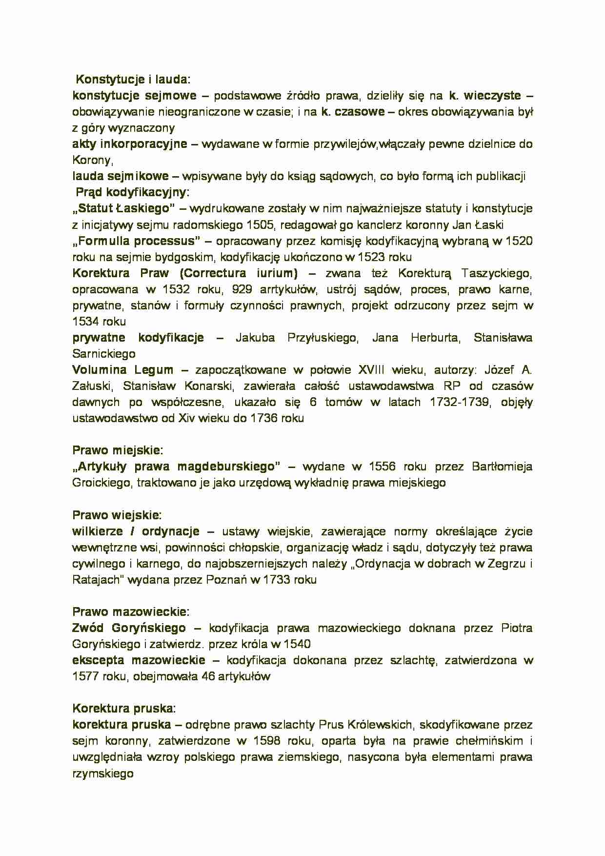 Źródła prawa i poznania prawa w RP - omówienie  - strona 1