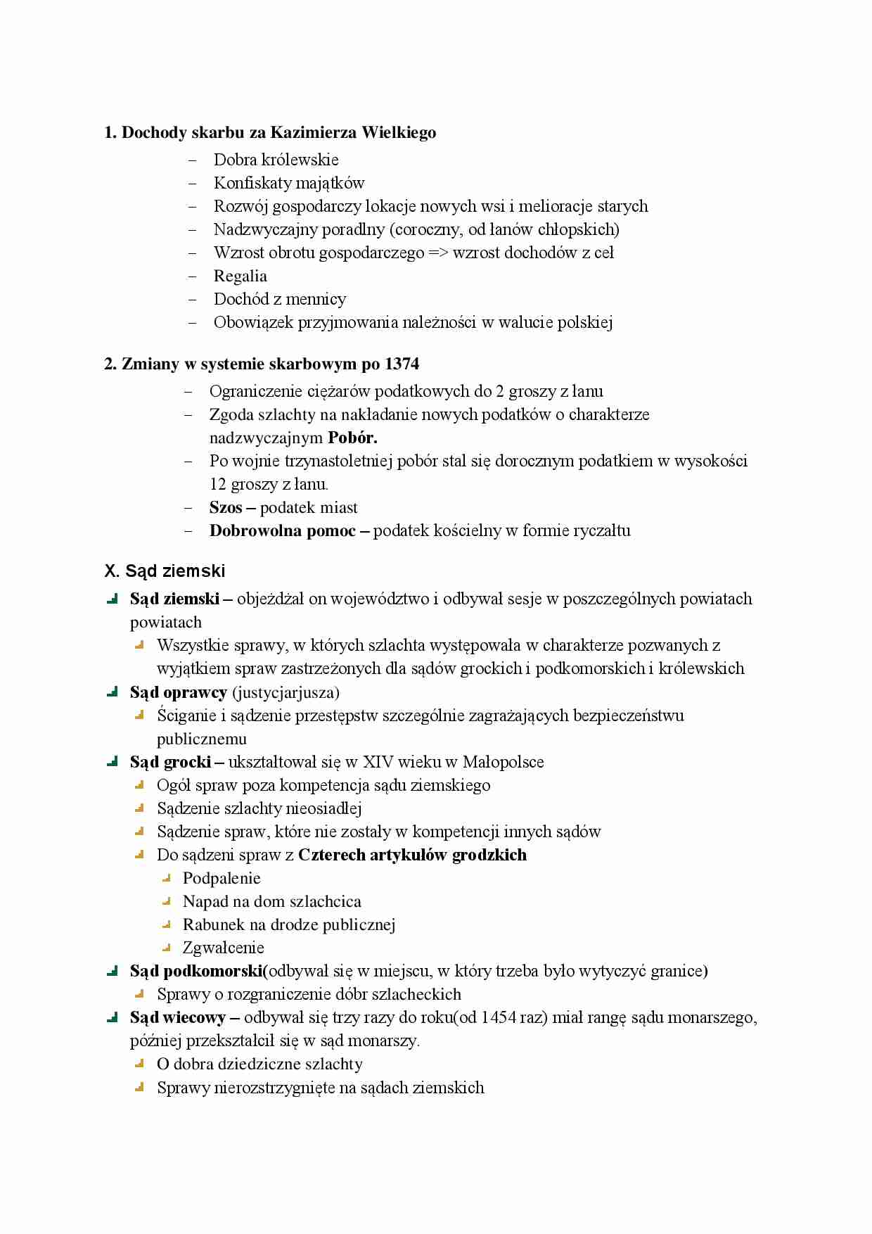 Dochody skarbu za panowania Kazimierza Wielkiego - omówienie  - strona 1