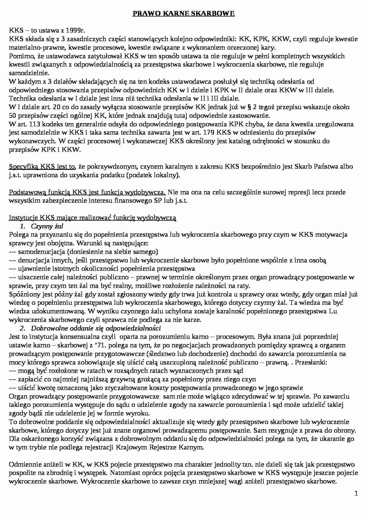 Prawo karne skarbowe - Przestępstwo skarbowe - strona 1