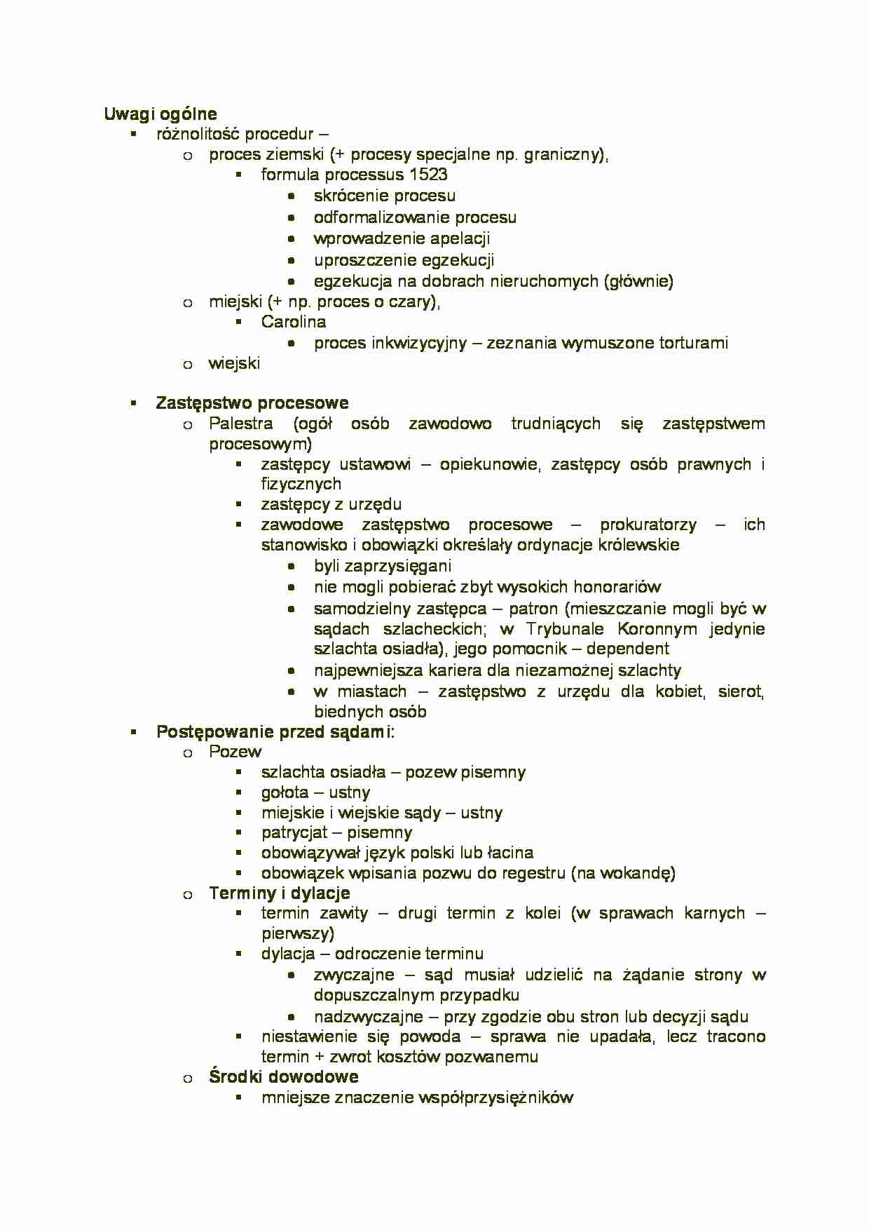 Postępowanie sądowe w RP Szlacheckiej - omówienie  - strona 1
