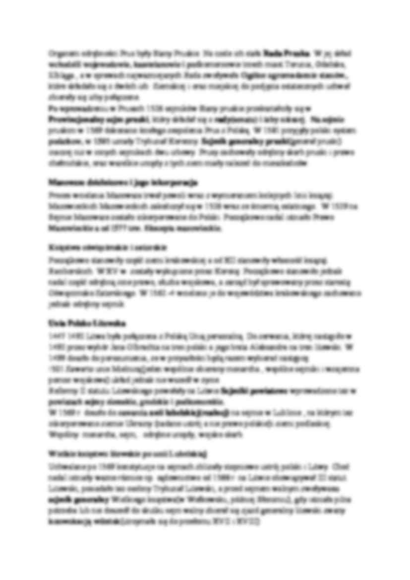 Rzeczpospolita Szlachecka i jej inkorporacje - omówienie  - strona 2