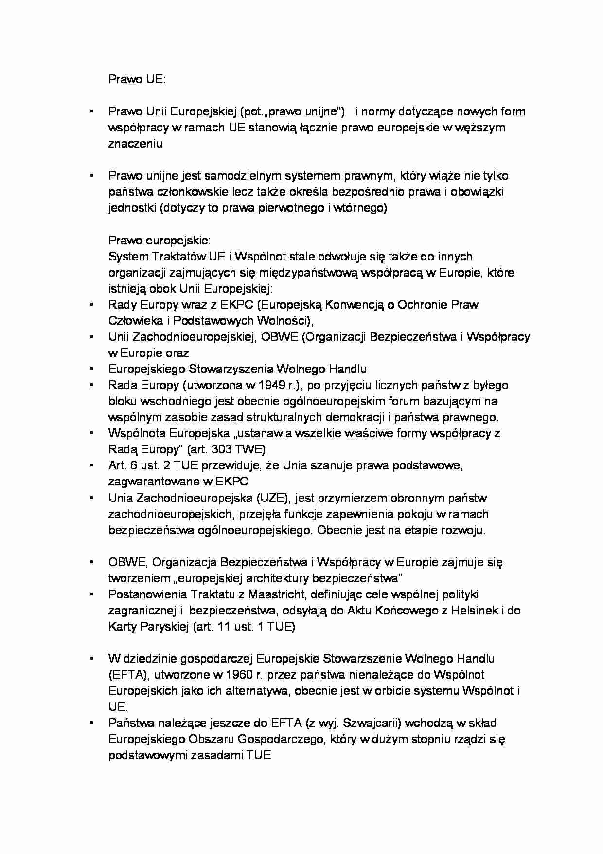 Prawo Unii Europejskiej - Europejskie Stowarzyszenie Wolnego Handlu - strona 1