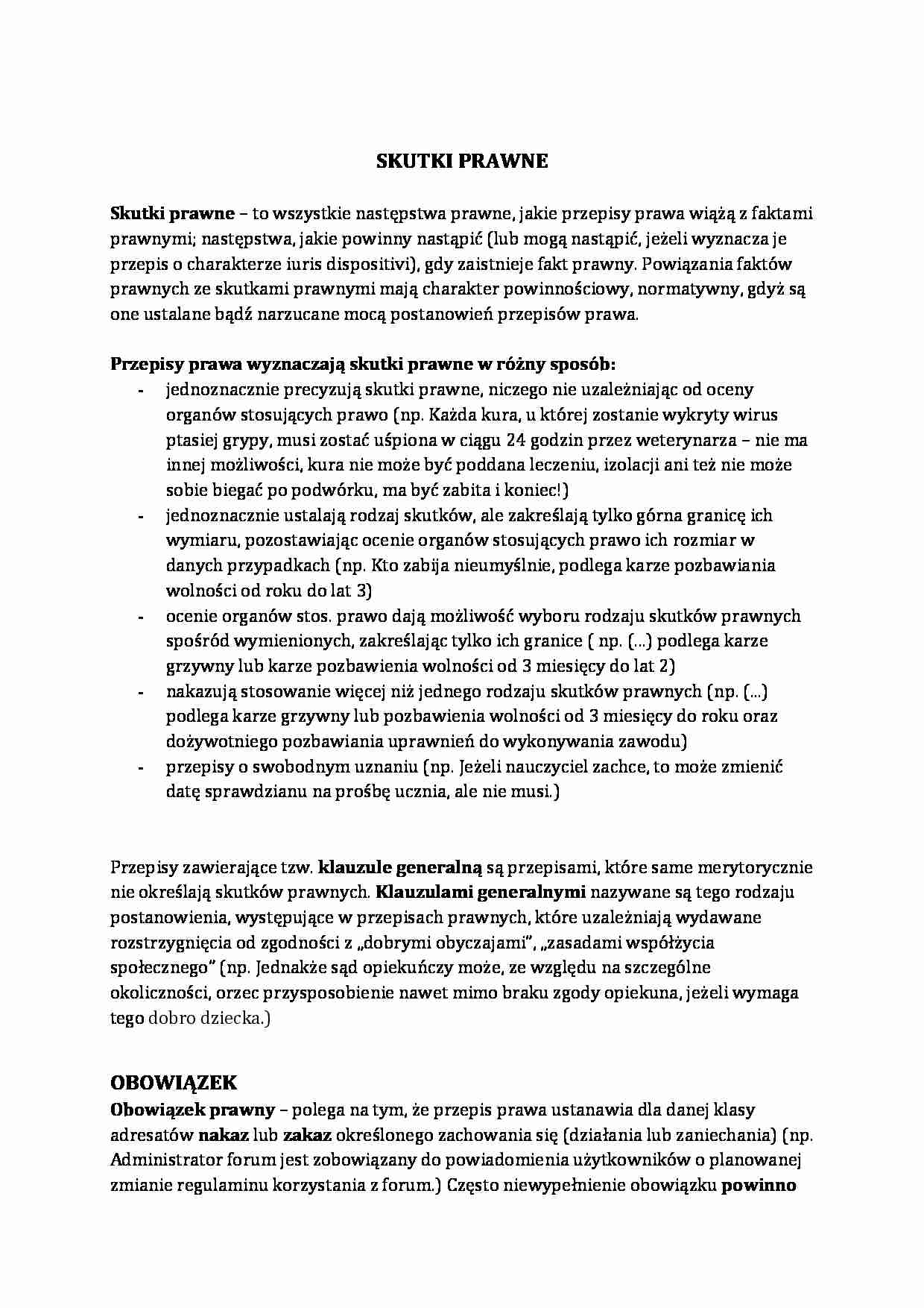 Skutki prawne i sankcje - omówienie  - strona 1