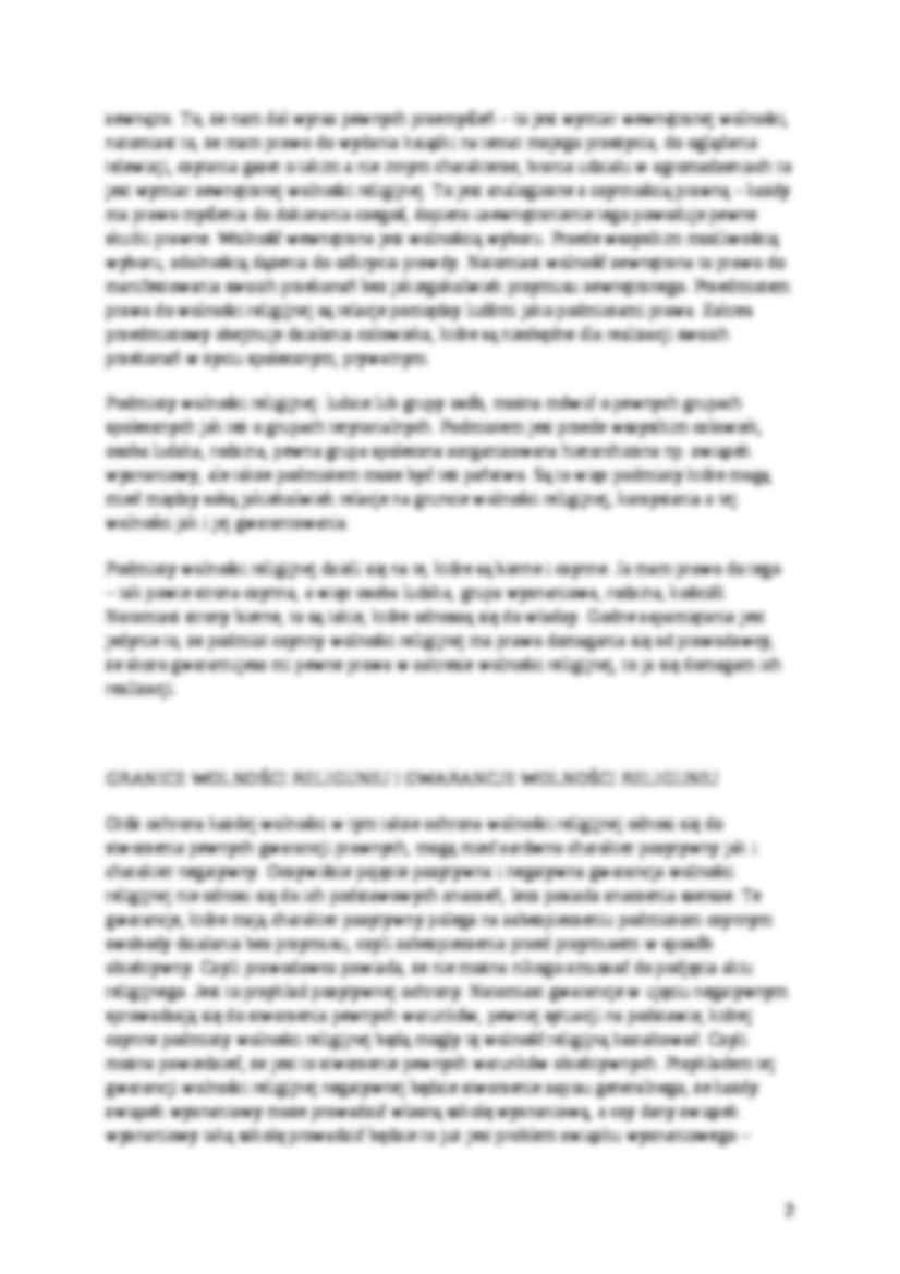 Wolność  religijna - omówienie  - strona 2