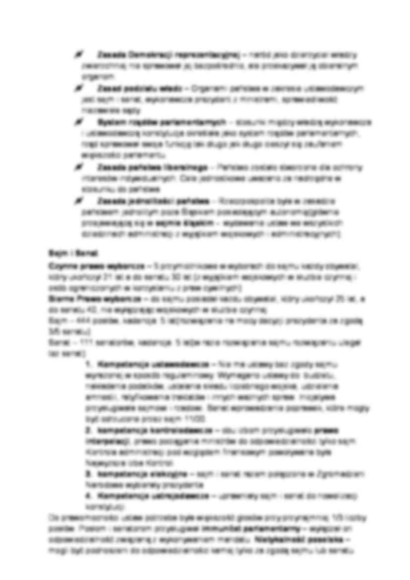 Ustrój polityczny od 1918 do 1926r. - omówienie  - strona 2