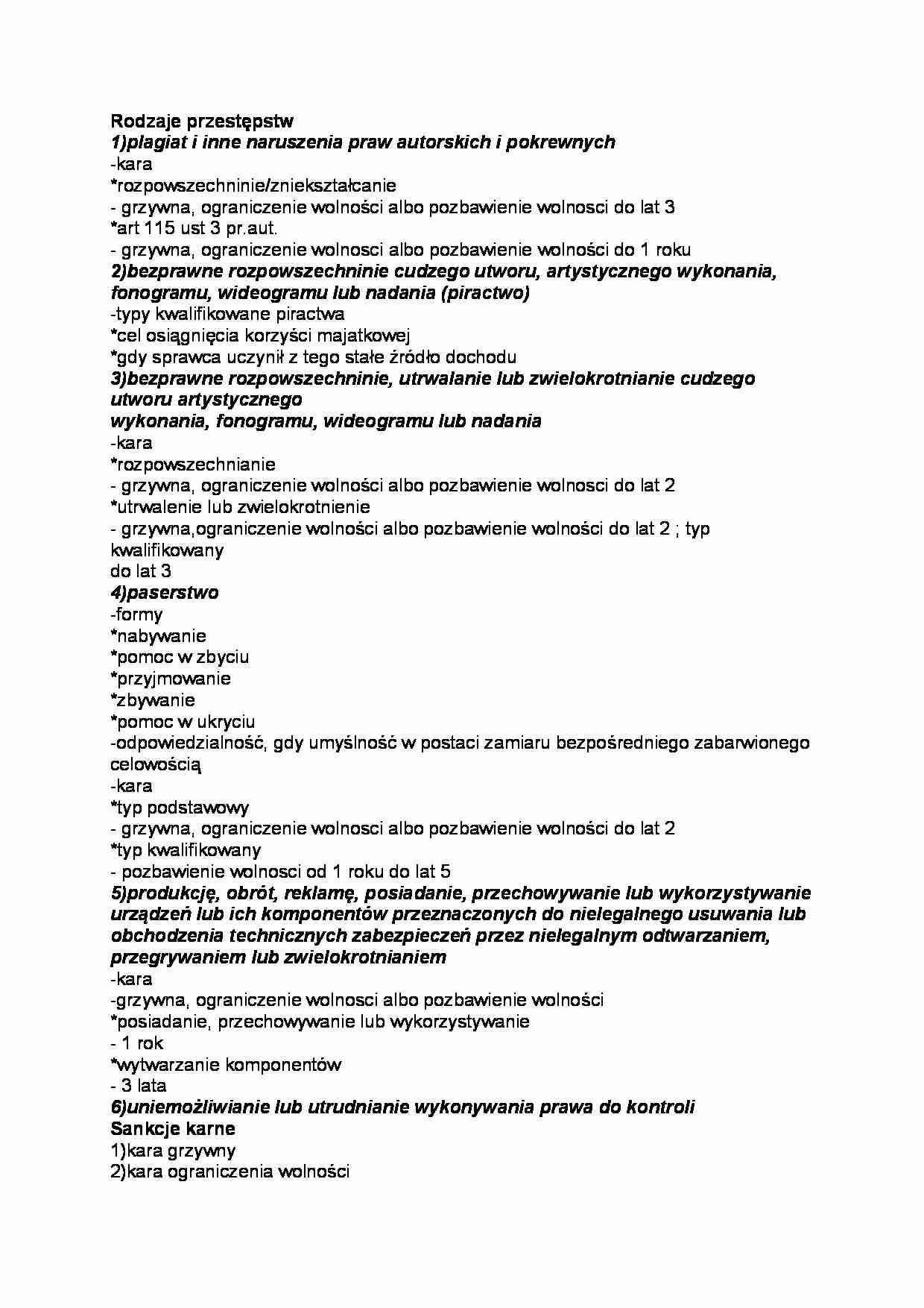 ODPOWIEDZIALNOŚĆ KARNA Z TYTUŁU NARUSZENIA AUTORSKICH PRAW - strona 1