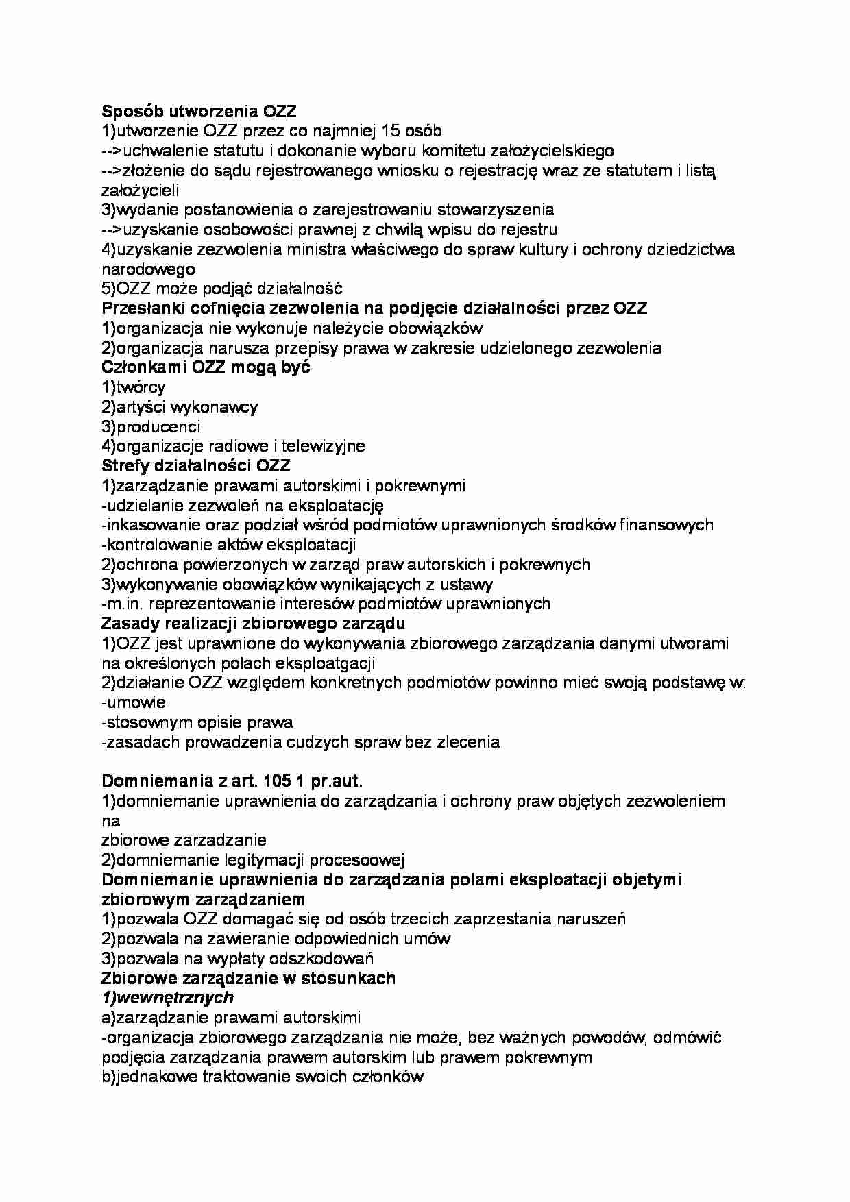 ORGANIZACJE ZBIOROWEGO ZARZĄDZANIA PRAWAMI AUTORKIMI LUB PRAWAMI POKREWNYMI - strona 1