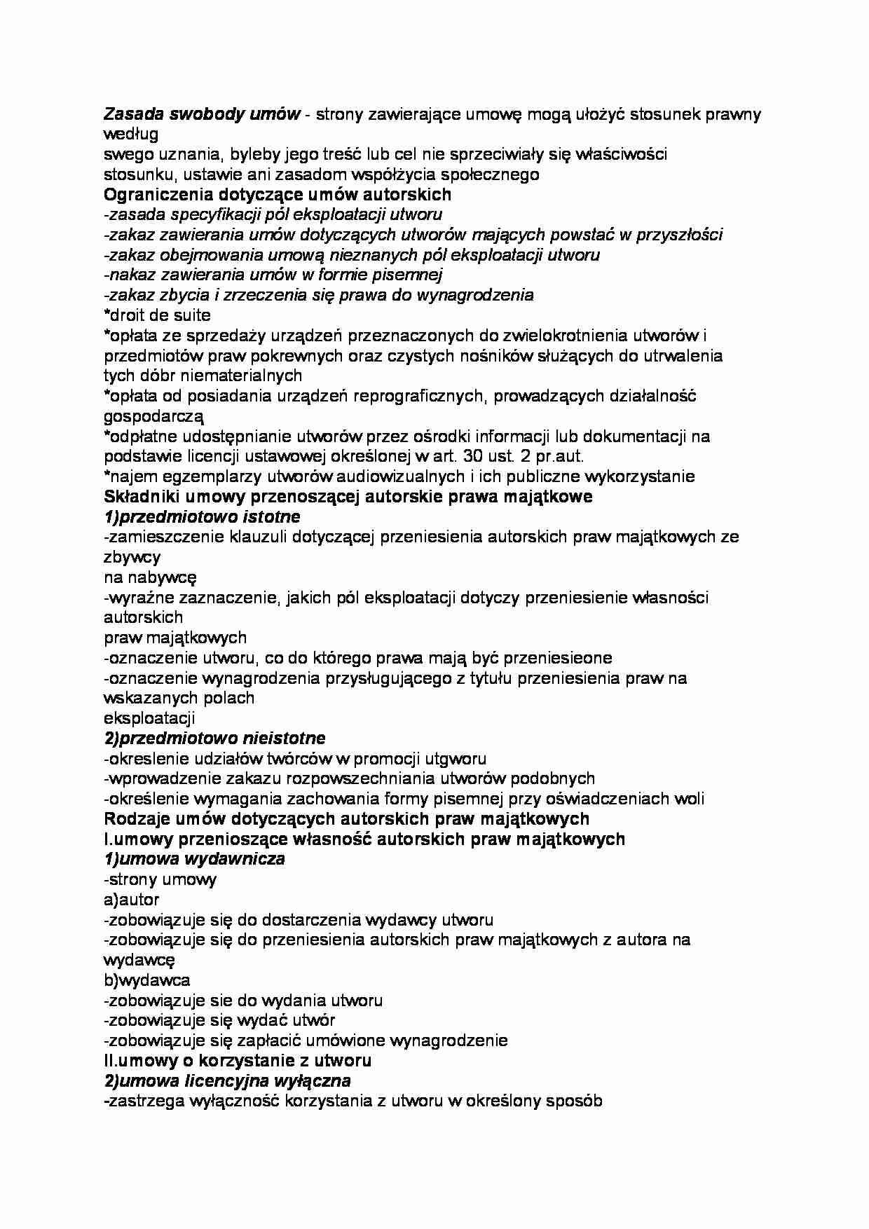 UMOWY PRAWNOAUTORSKIE - strona 1