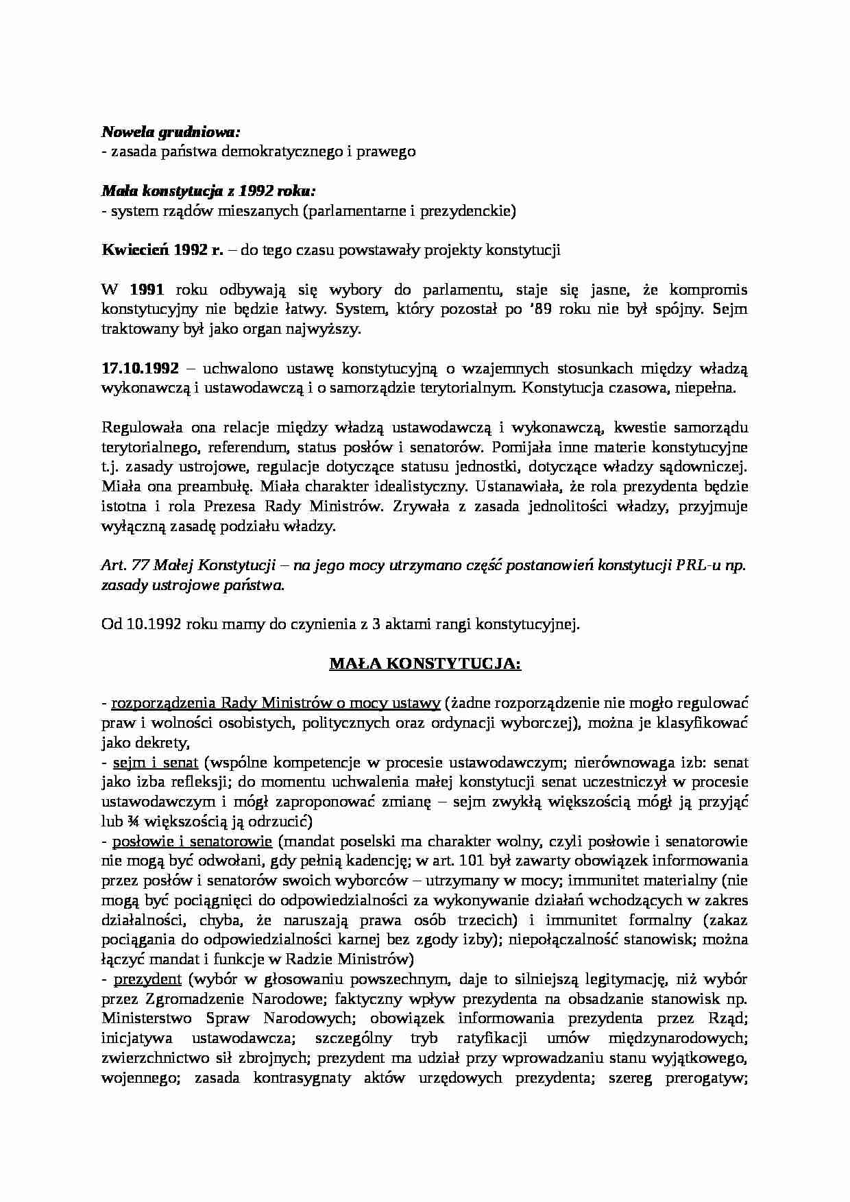 MAŁA KONSTYTUCJA - strona 1