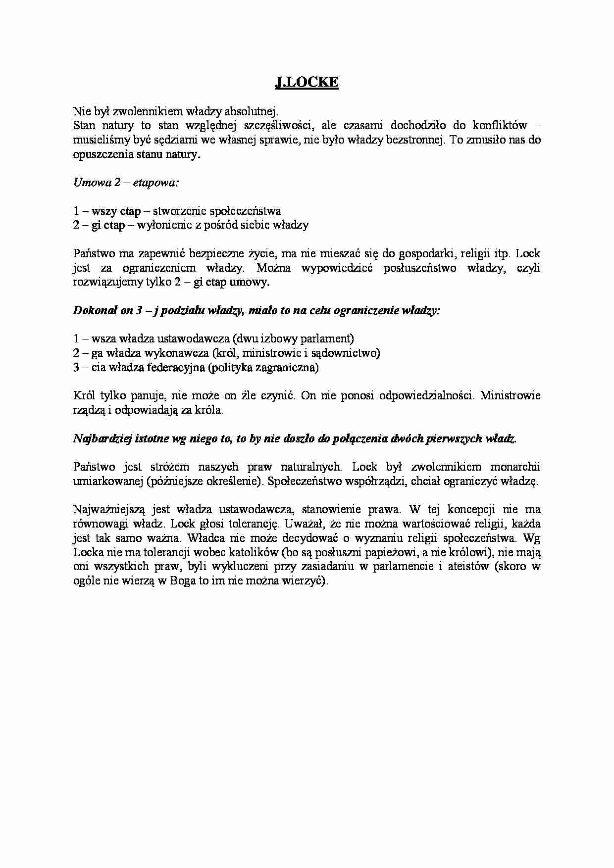 J. LOCKE - strona 1