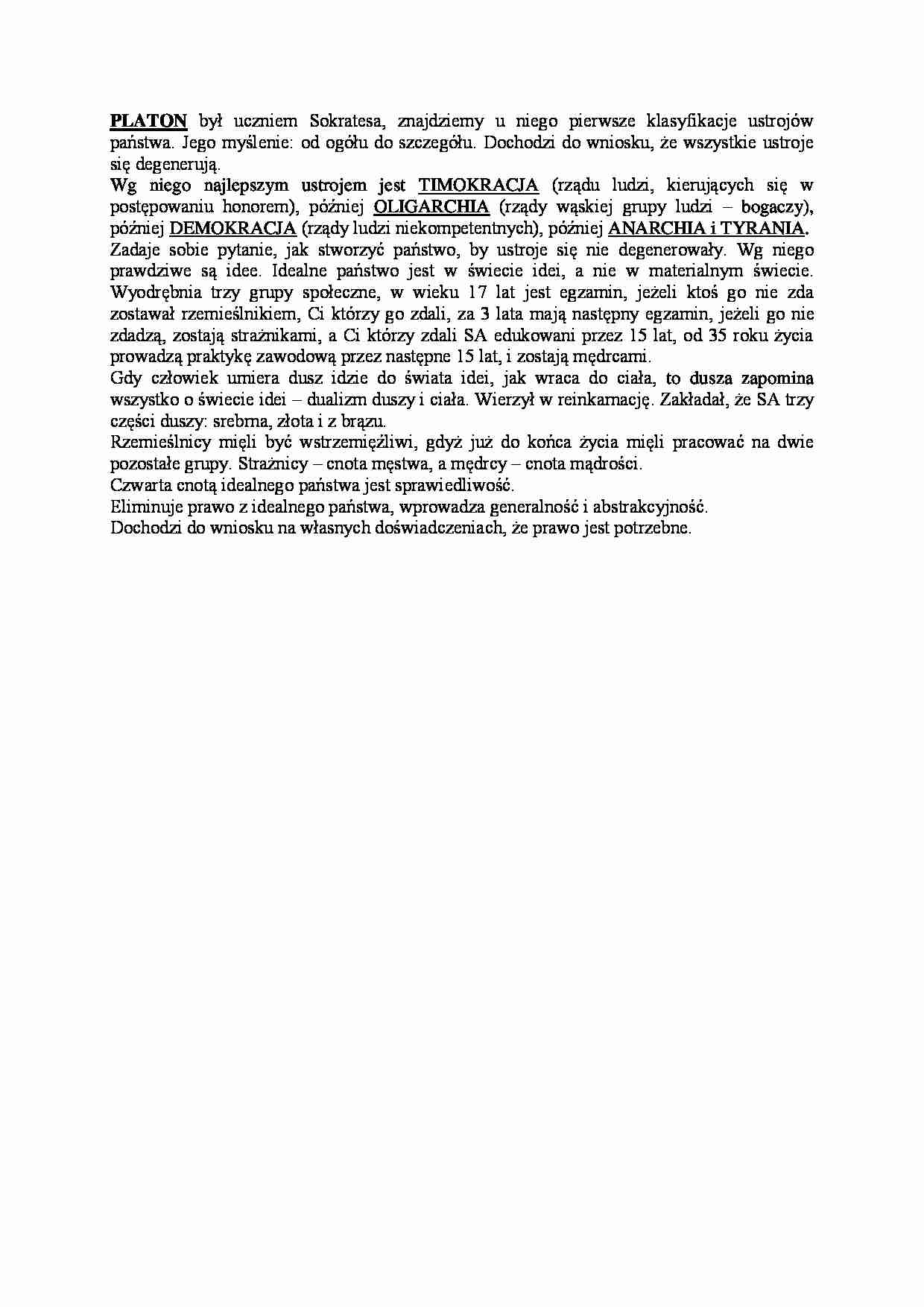PLATON - Ustrój państwa - strona 1
