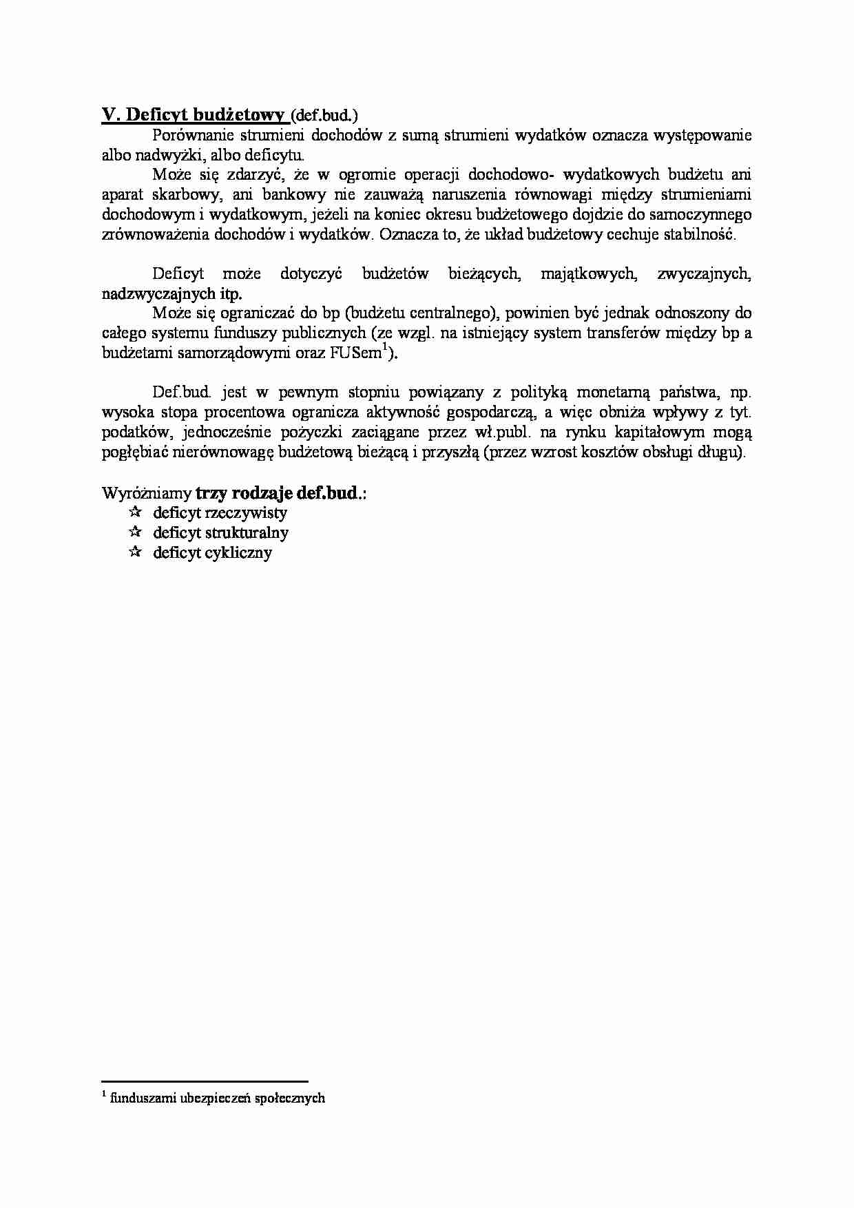 Deficyt budżetowy - Strumień - strona 1