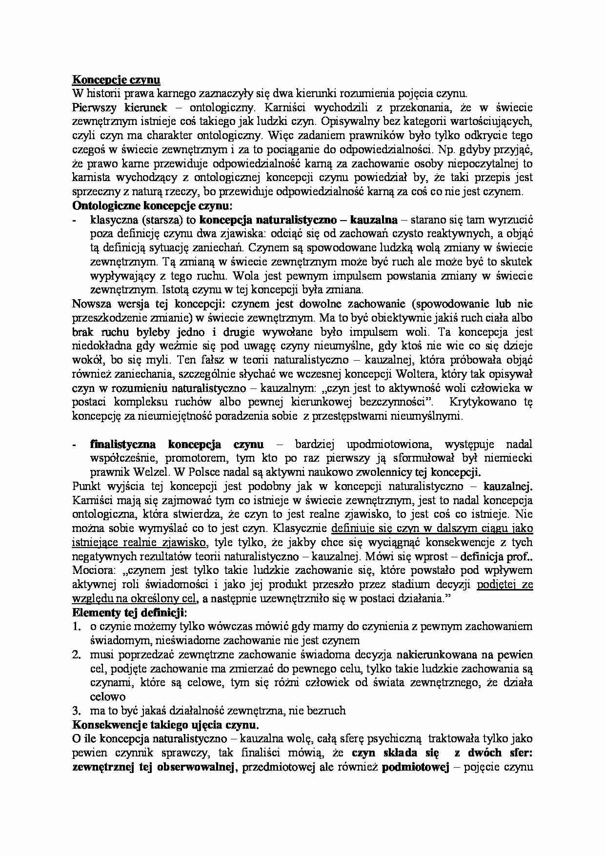 Koncepcje czynu - strona 1