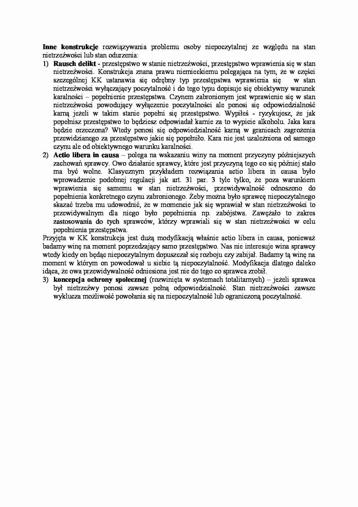 Konstrukcje rozwiązywania problemu osoby niepoczytalnej - strona 1