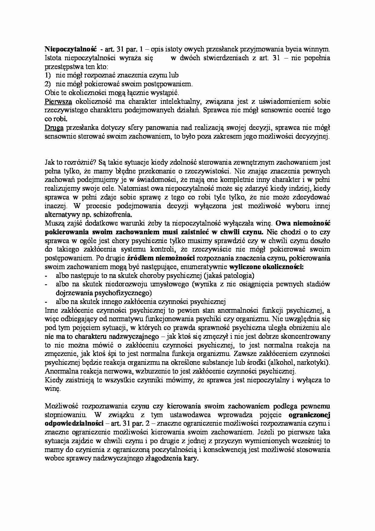 Niepoczytalność - strona 1