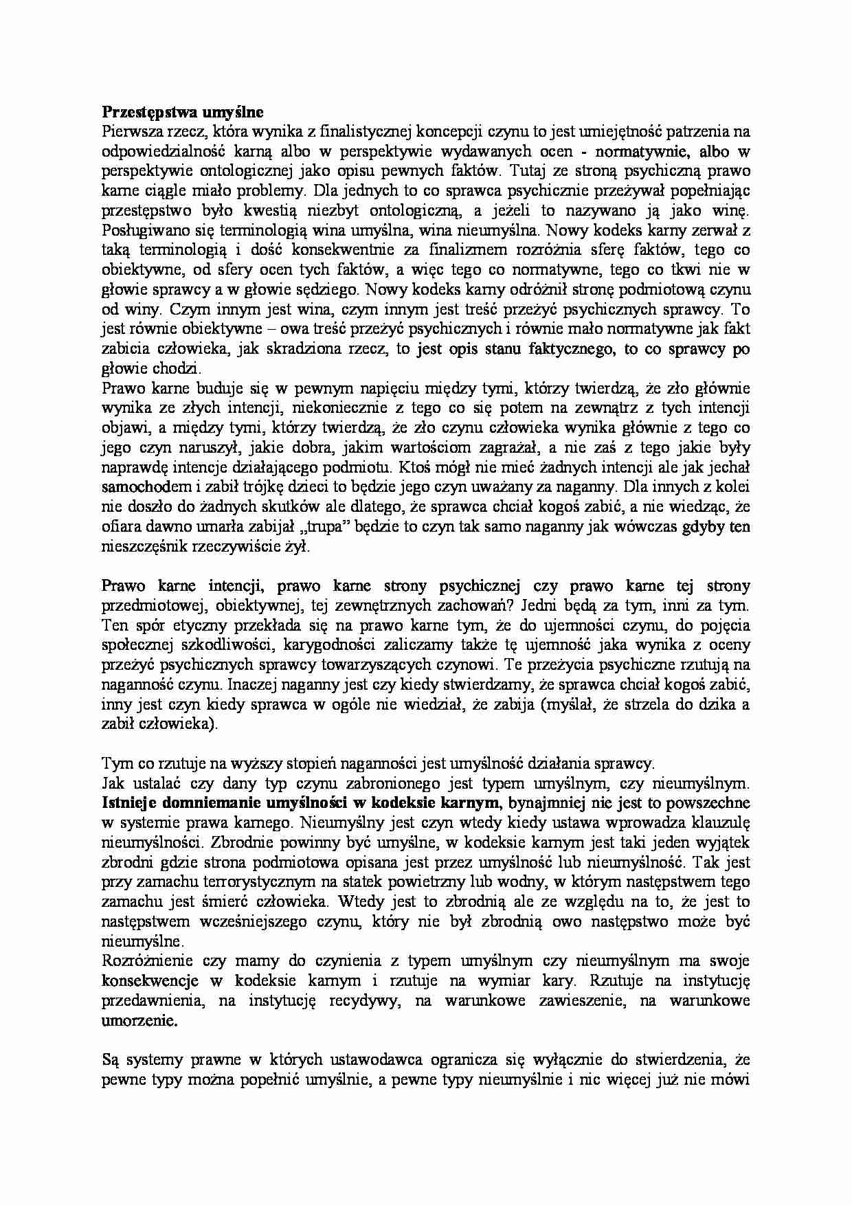 Przestępstwa umyślne - strona 1