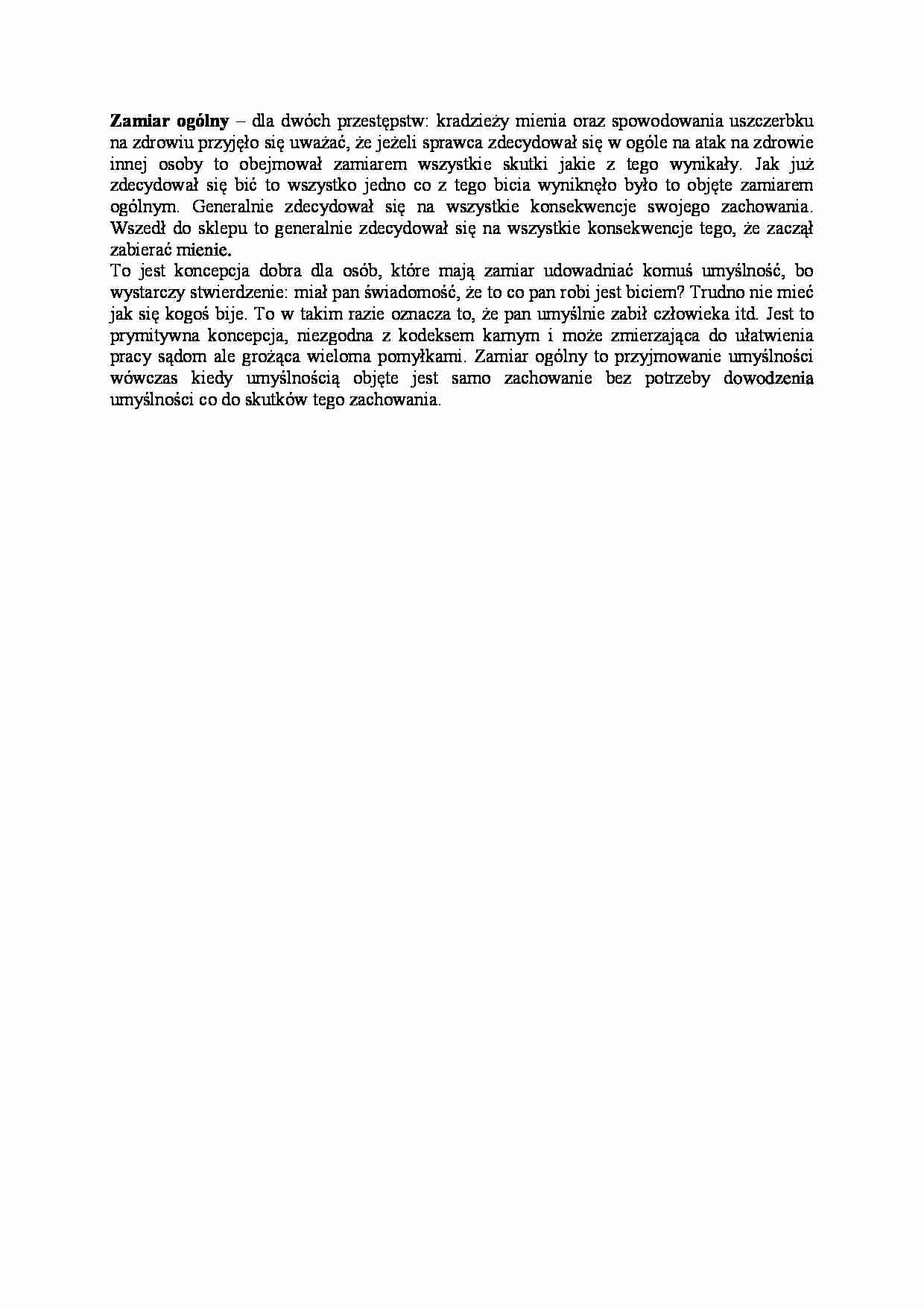 Zamiar ogólny - strona 1