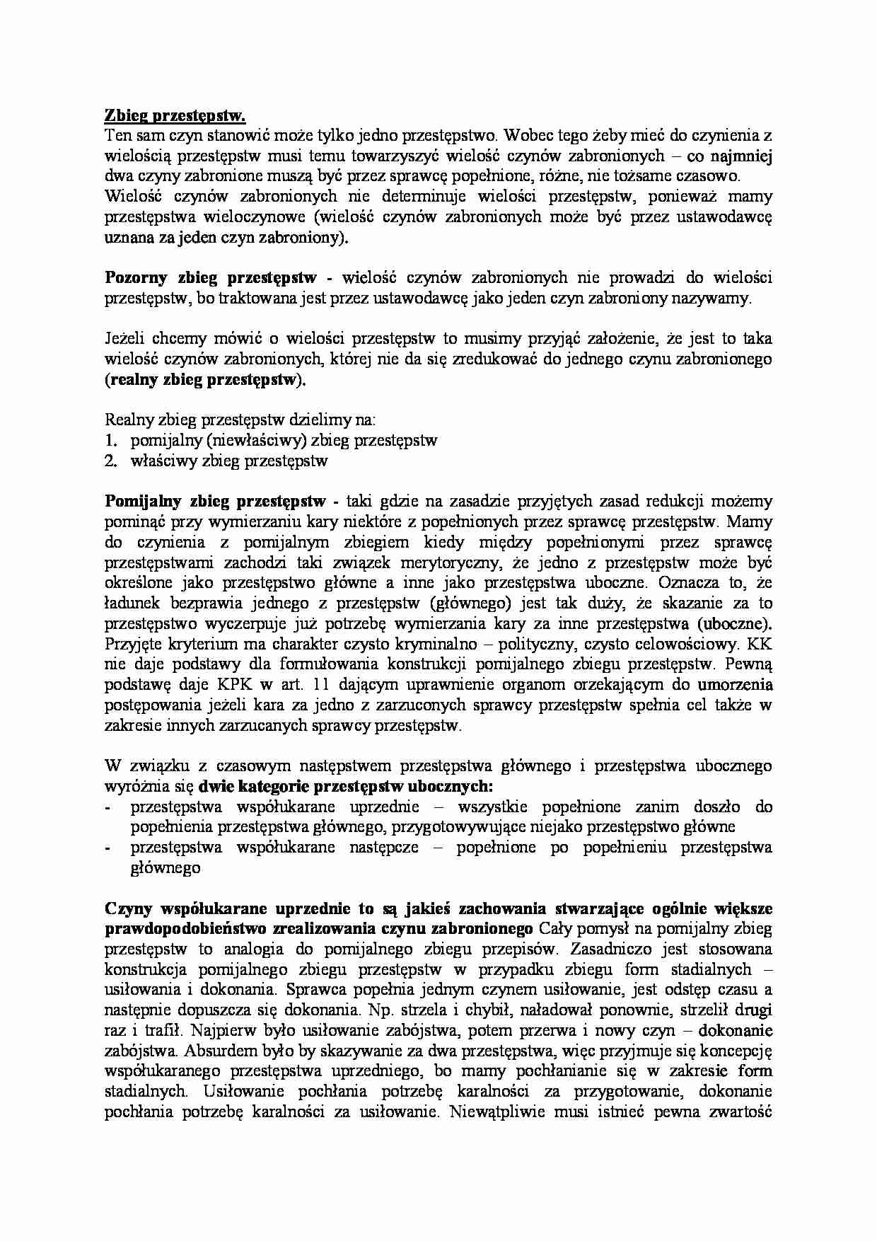 Zbieg przestępstw - strona 1