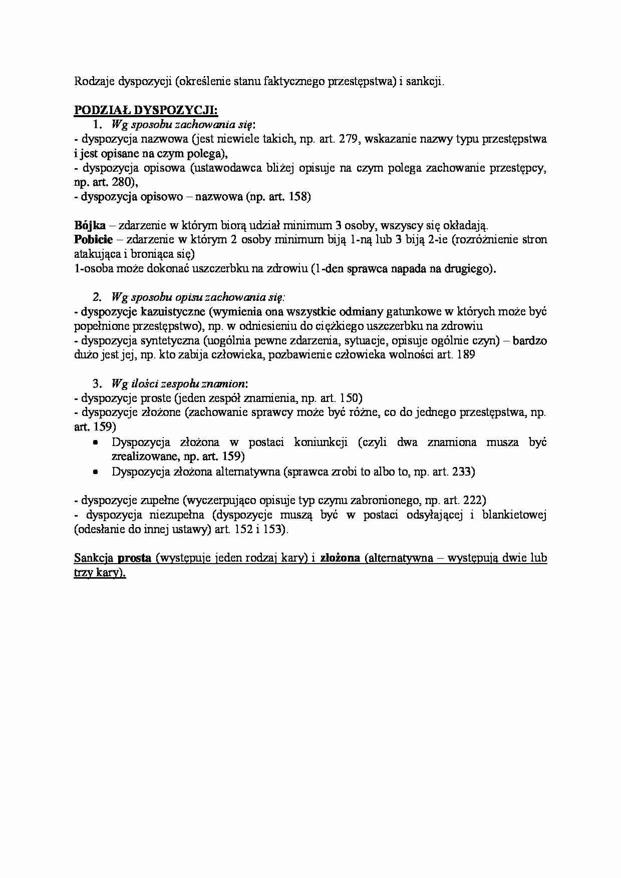 Rodzaje dyspozycji - strona 1