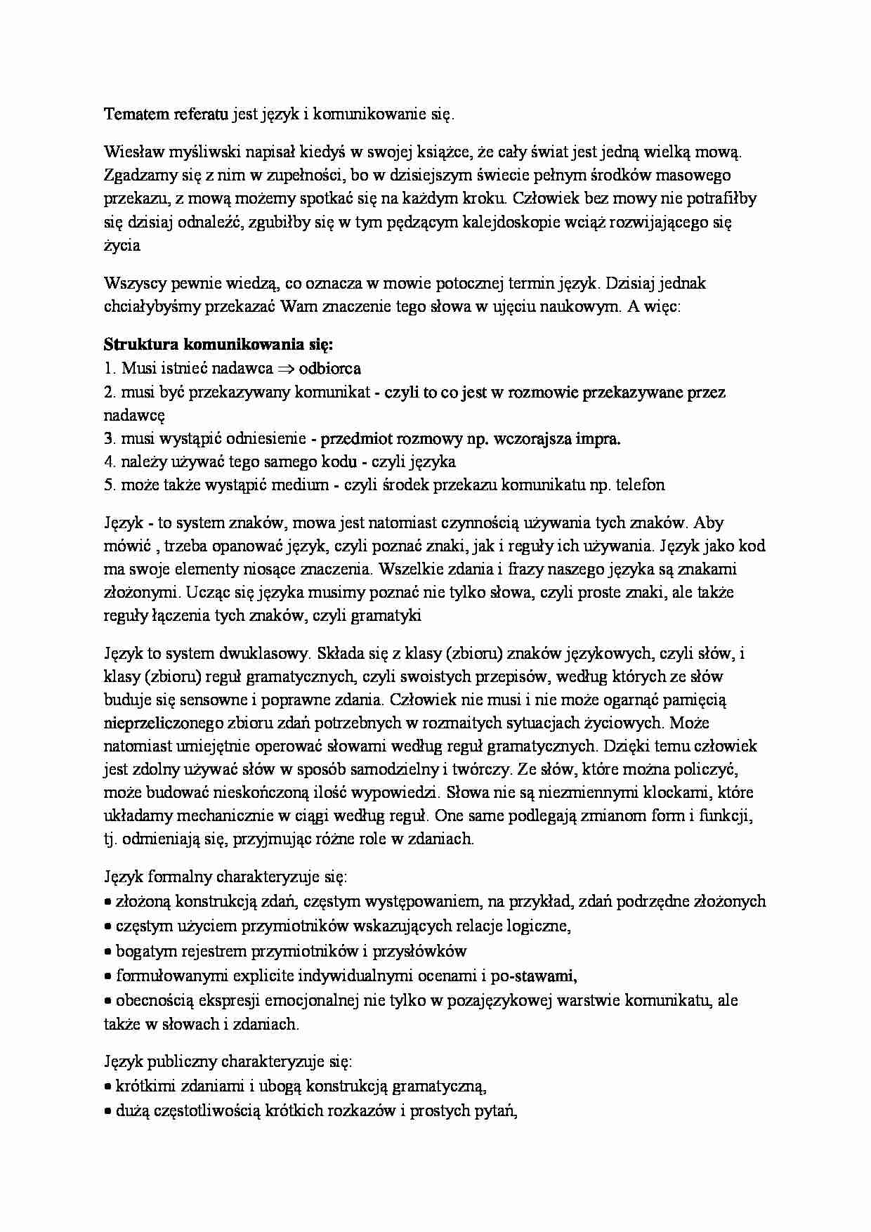 Język i komunikowanie się - strona 1