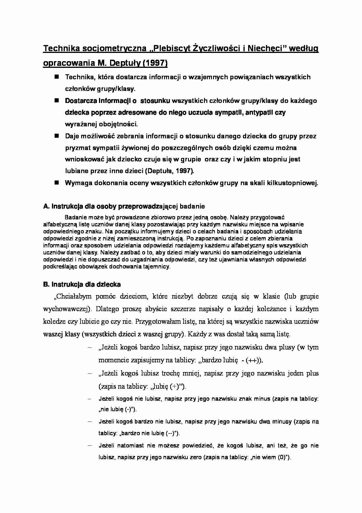 Plebiscyt życzliwości i niechęci - strona 1