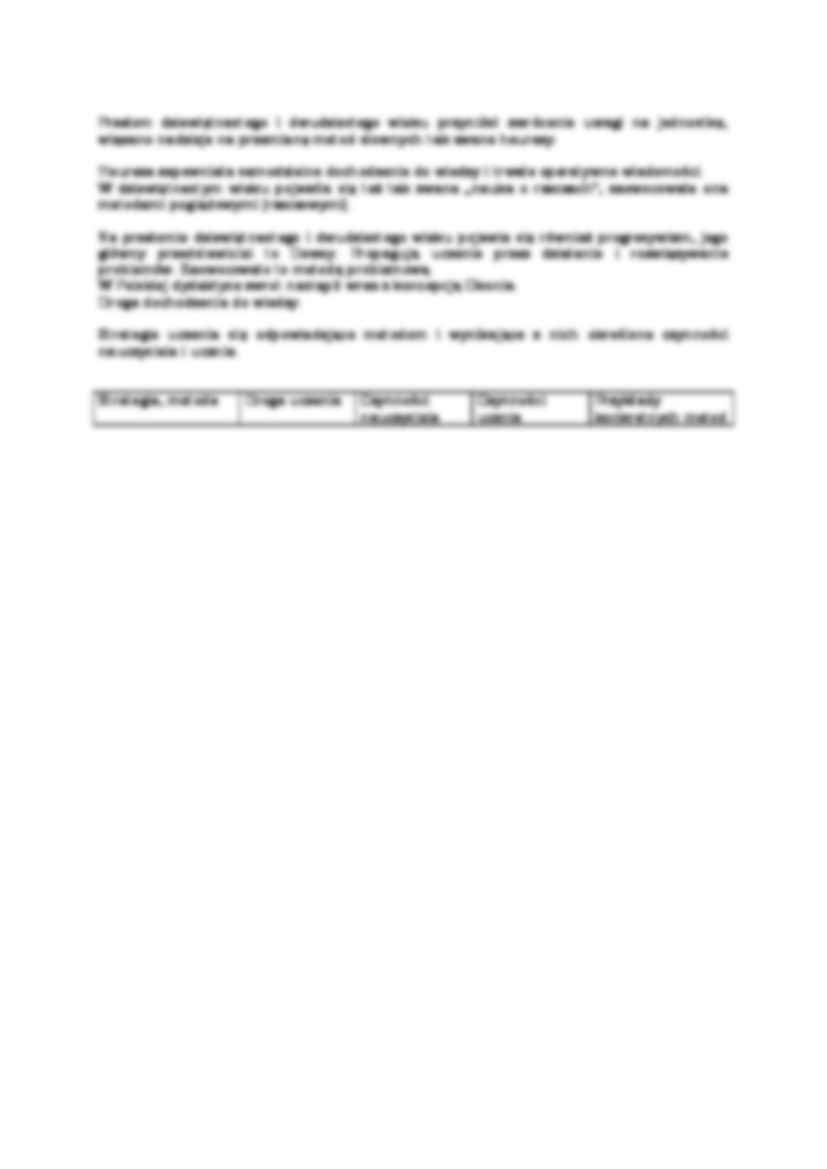 Teoretyczne podstawy kształcenia, Modele uczenia się i nauczania  - strona 2