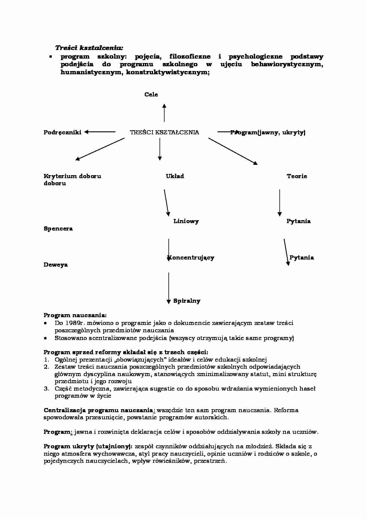 Treści kształcenia - omówienie  - strona 1